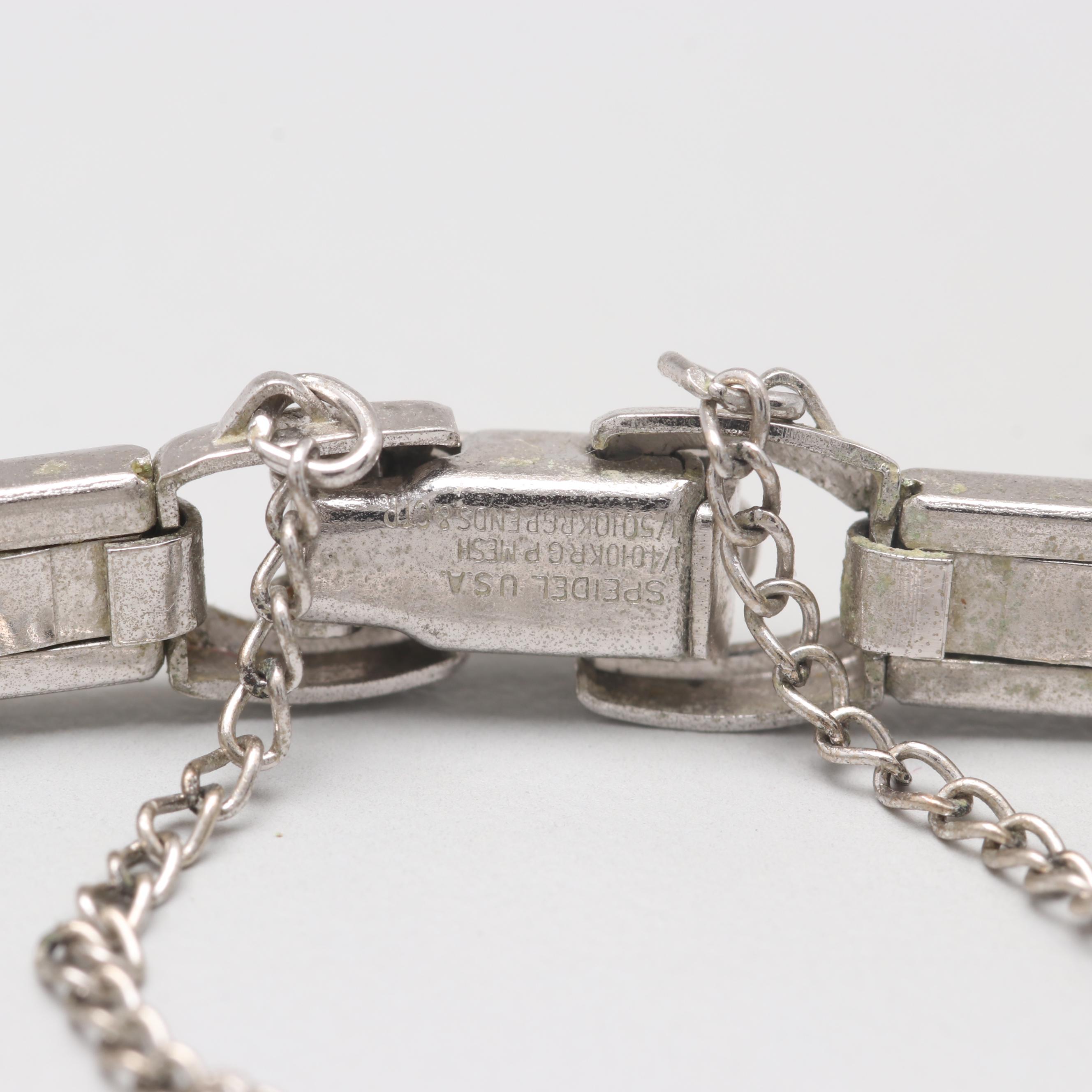 Vintage Swiss 14K White Gold Diamond Stem Wind Watch