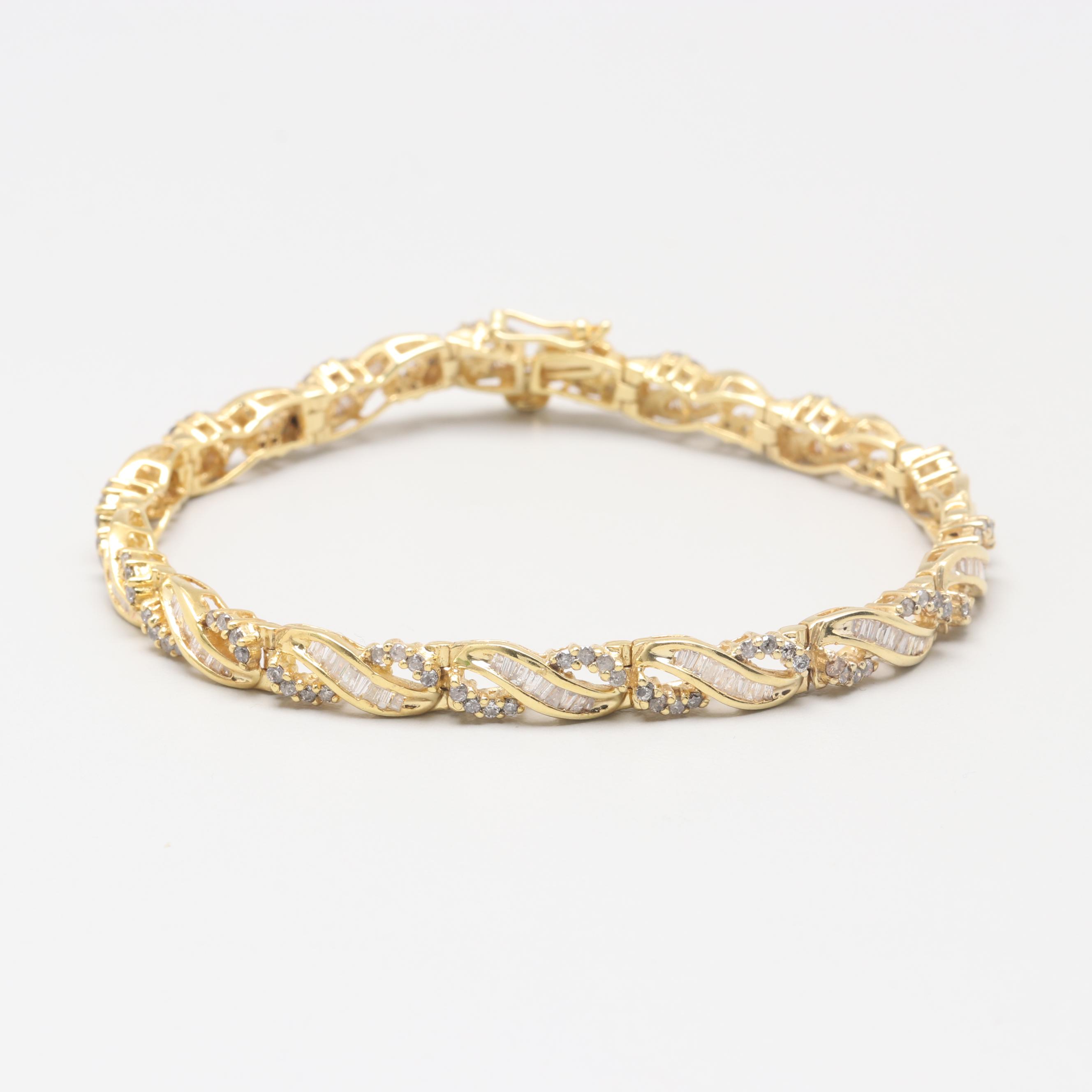 14K Yellow Gold 2.55 CTW Diamond Bracelet