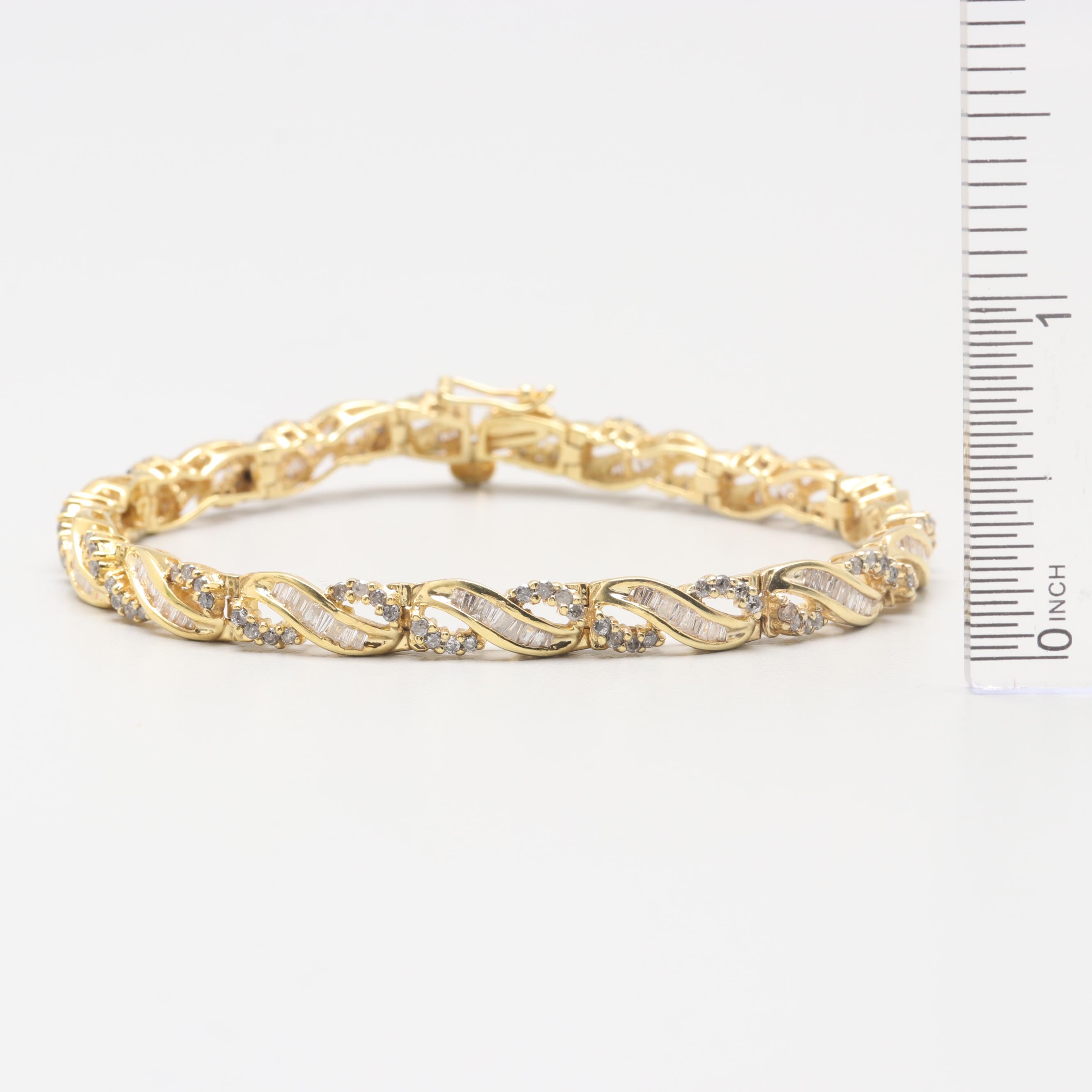 14K Yellow Gold 2.55 CTW Diamond Bracelet