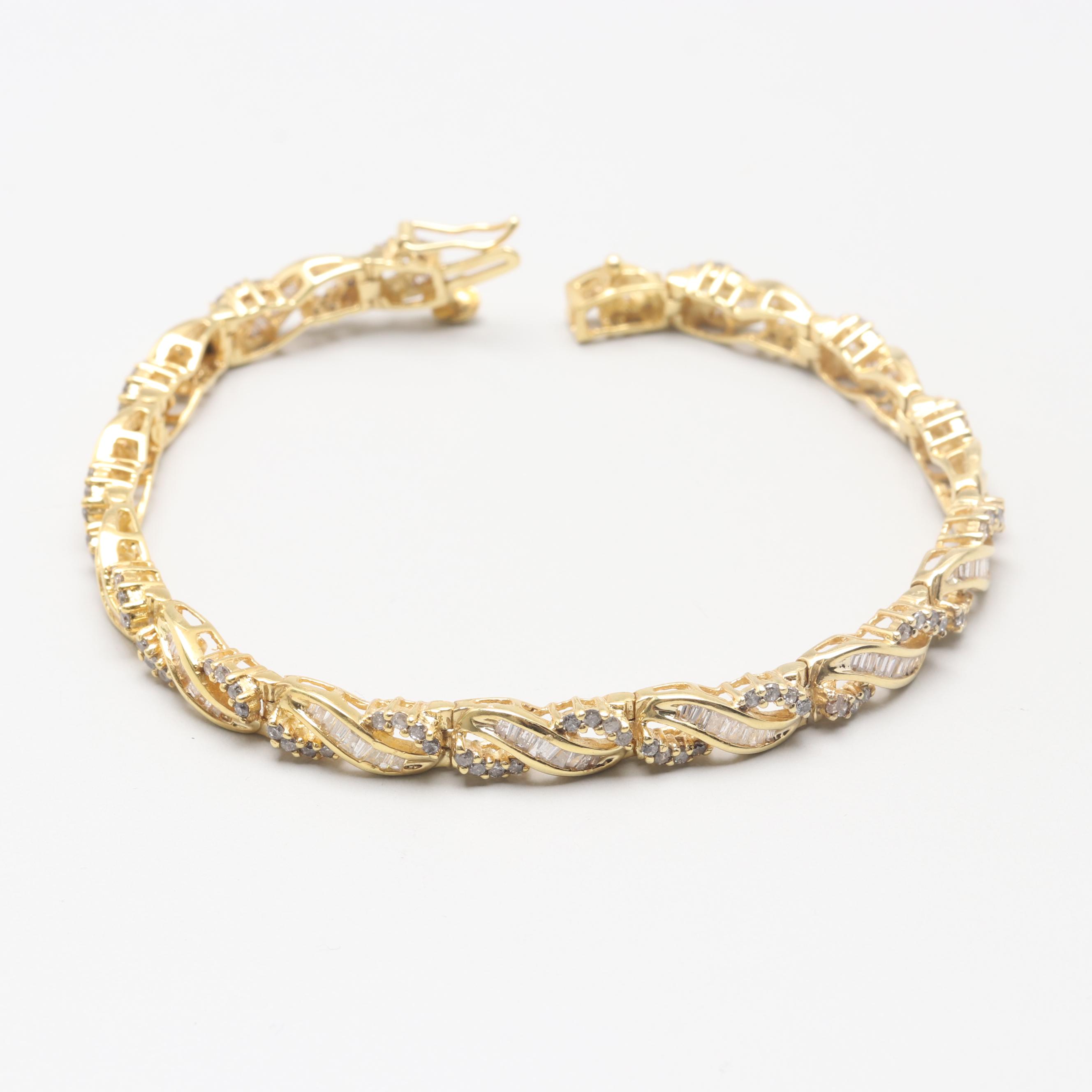 14K Yellow Gold 2.55 CTW Diamond Bracelet