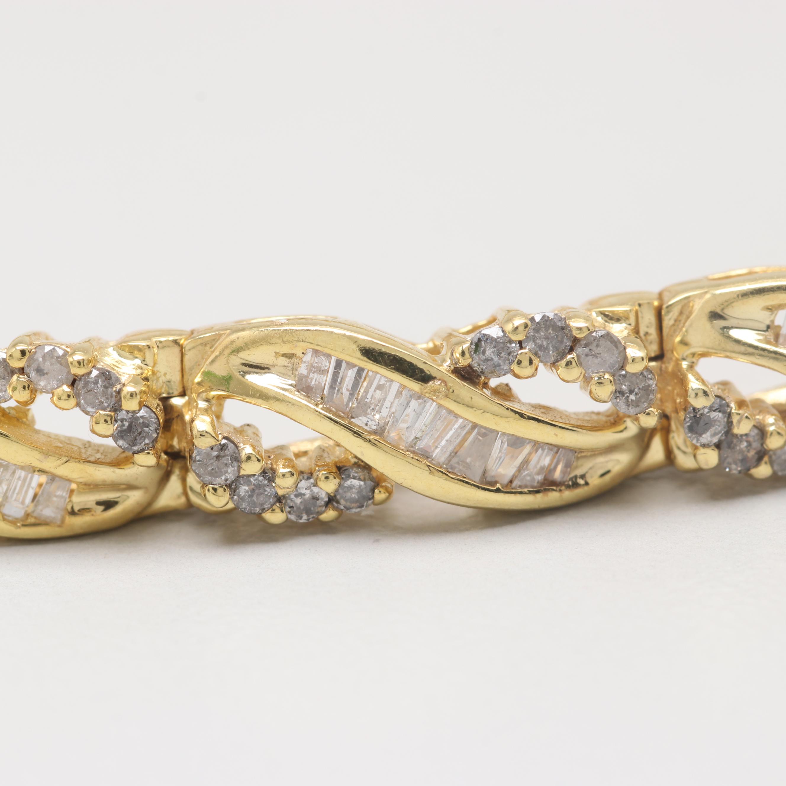 14K Yellow Gold 2.55 CTW Diamond Bracelet