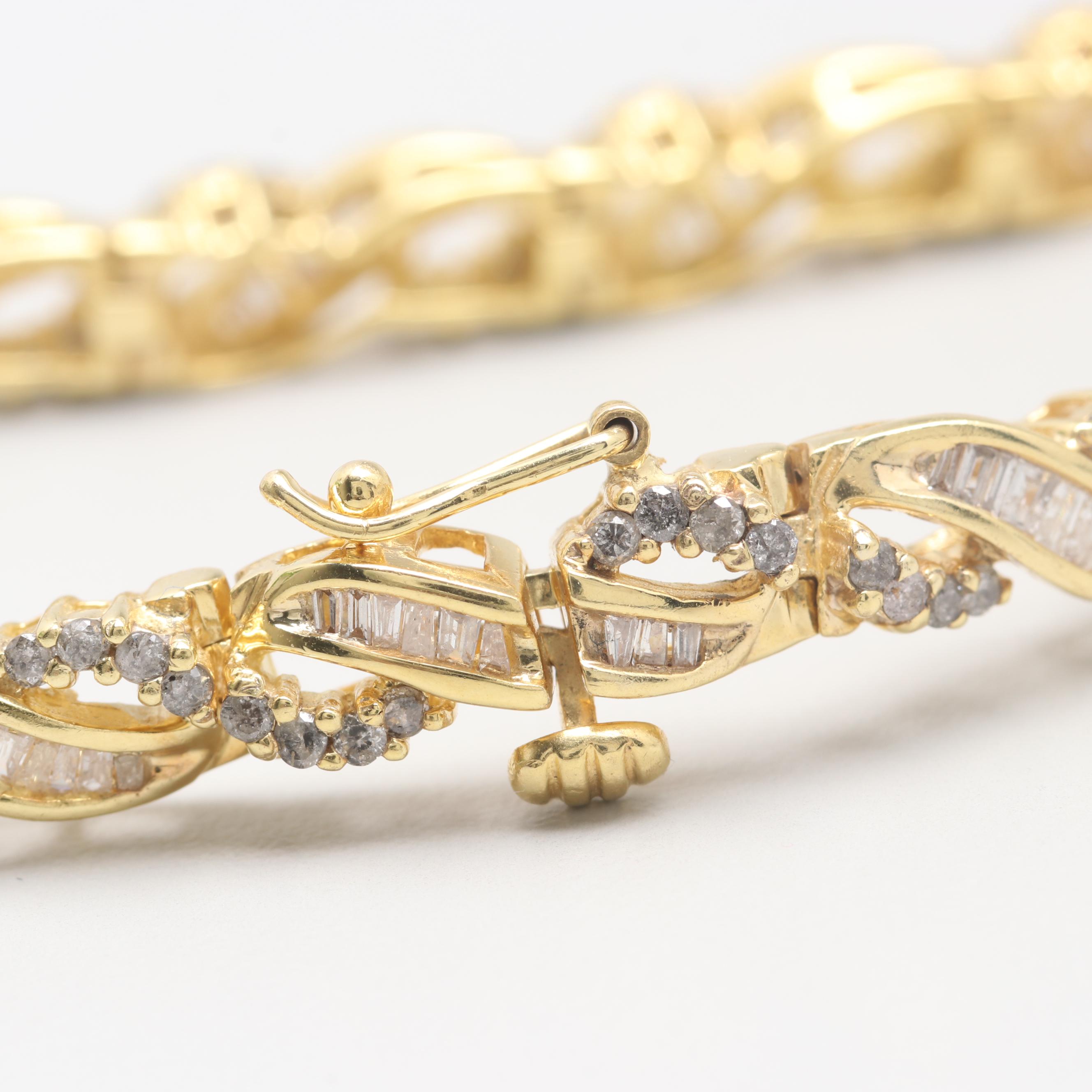 14K Yellow Gold 2.55 CTW Diamond Bracelet