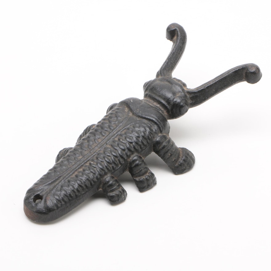 Early 20th Century Cast Iron Beetle Boot Jack