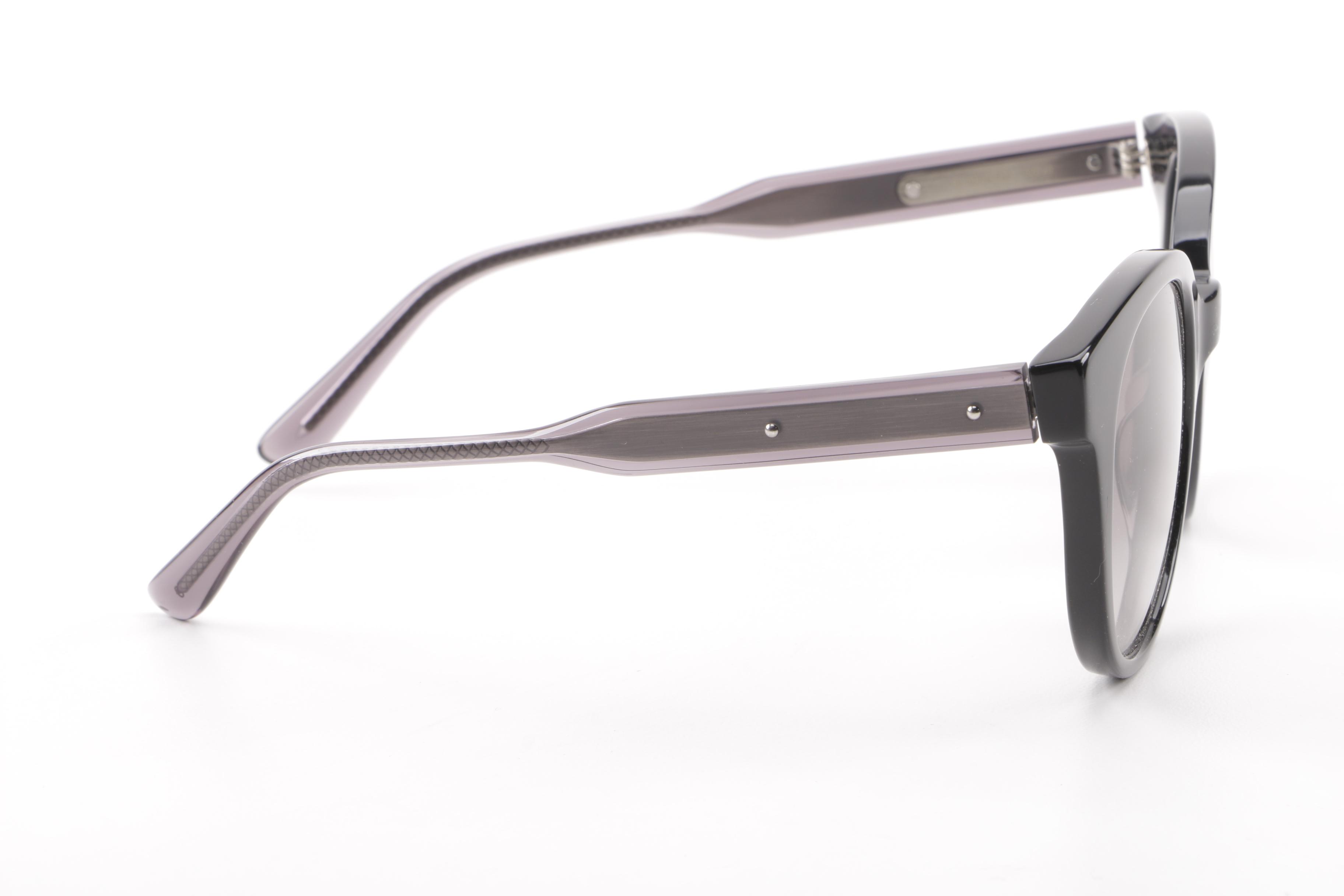 Bottega Veneta Black Framed Round Sunglasses