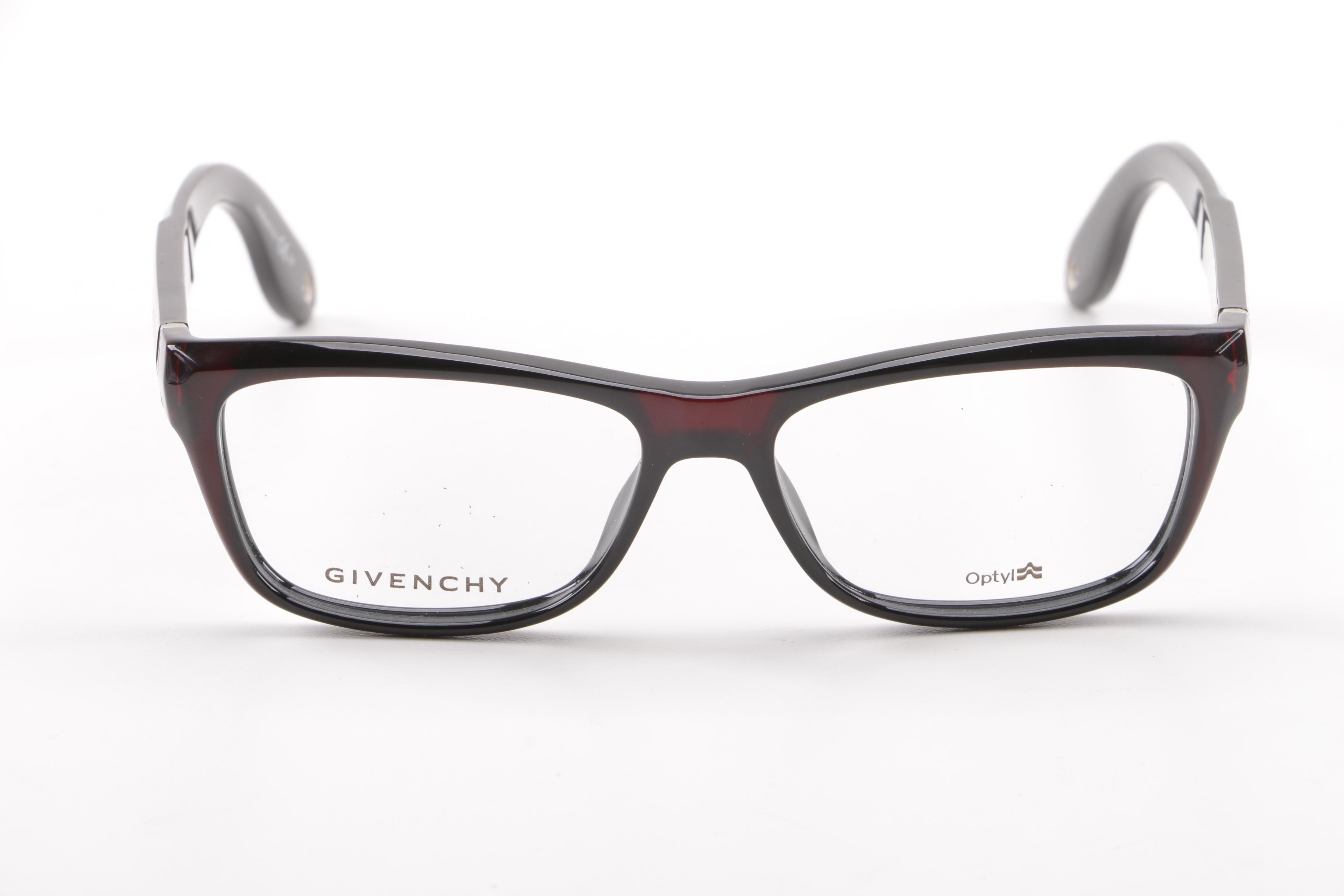 Givenchy Burgundy-Red Framed Eyeglasses