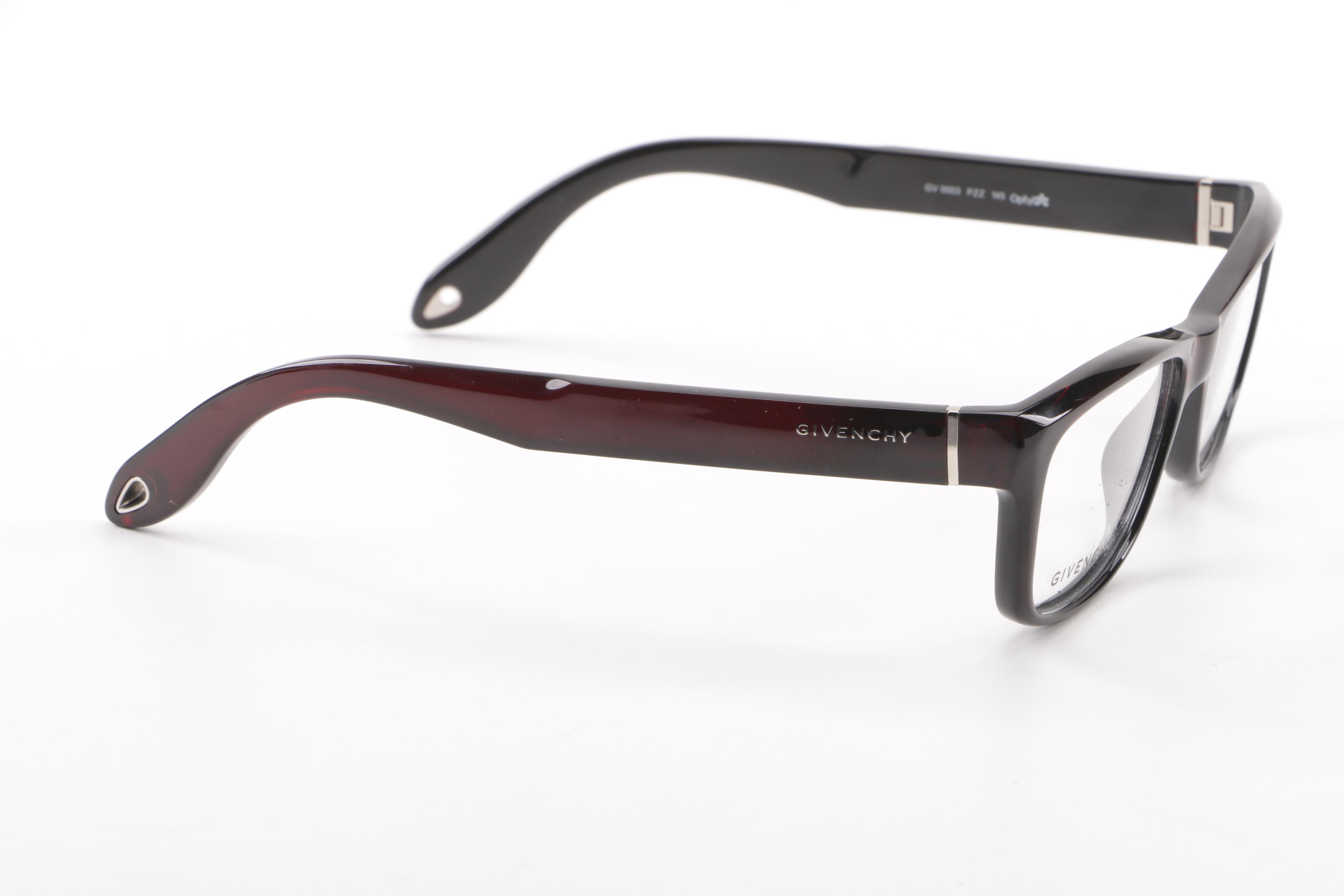 Givenchy Burgundy-Red Framed Eyeglasses