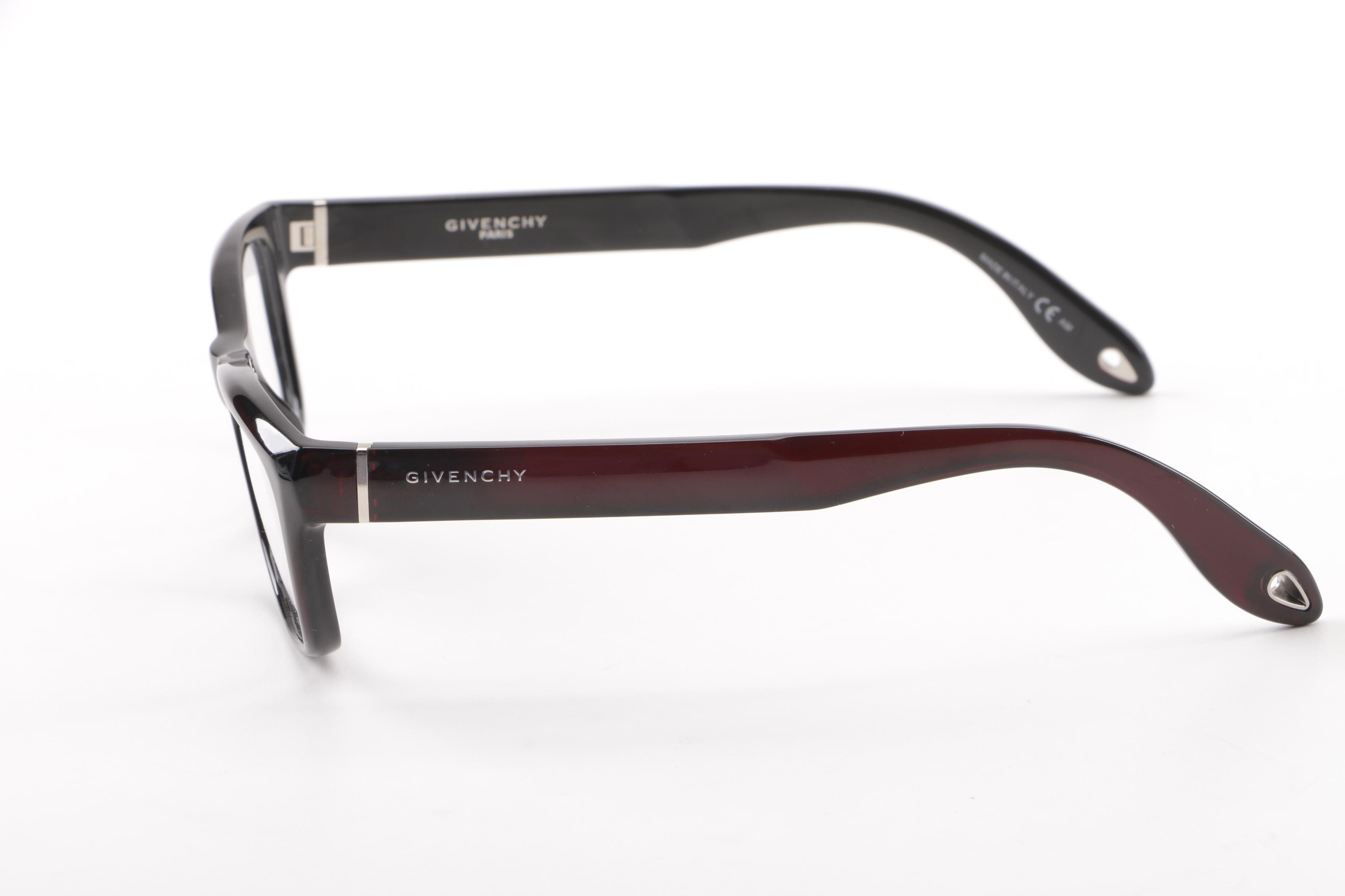 Givenchy Burgundy-Red Framed Eyeglasses