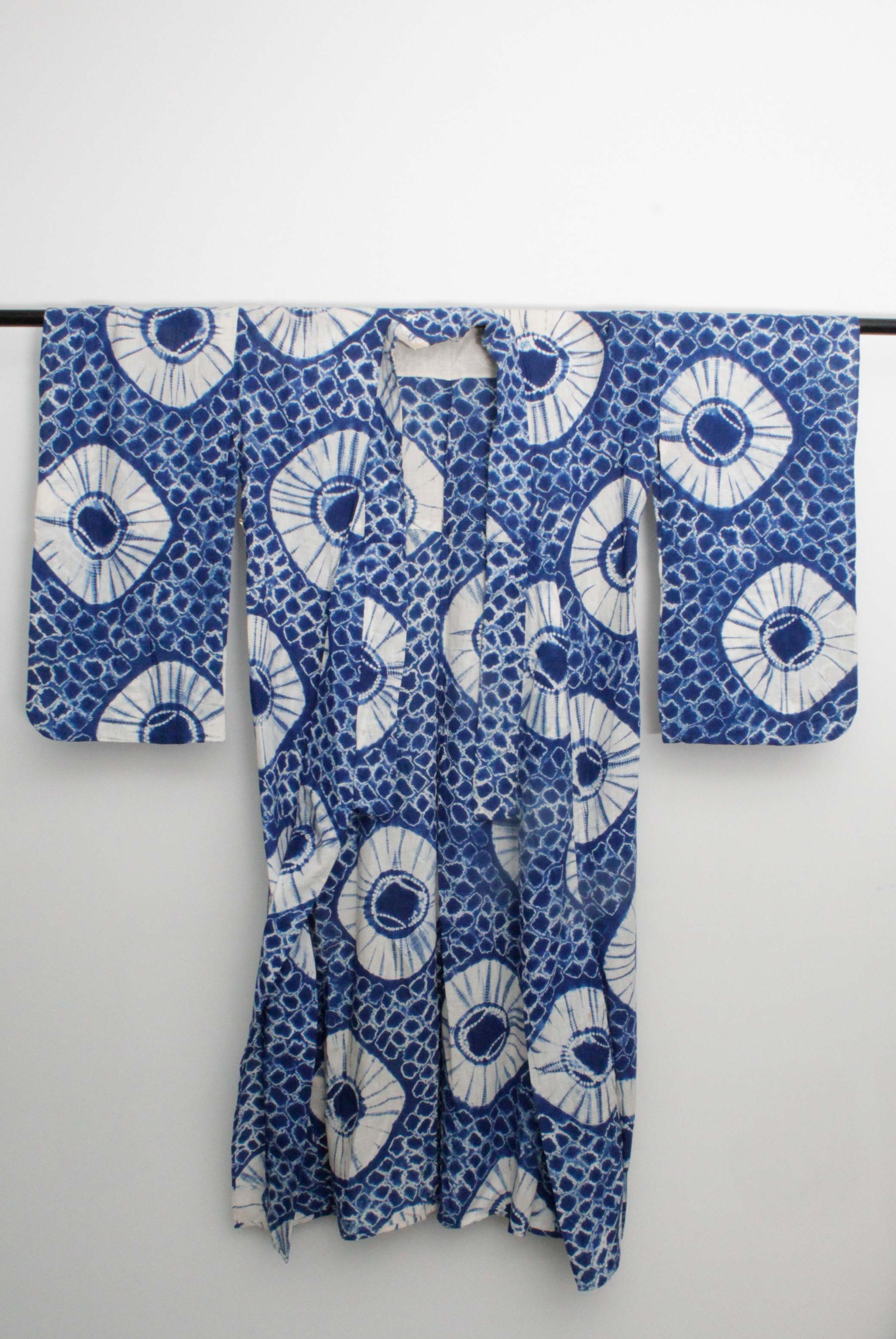 Circa 1870 Antique Handwoven Cotton Yukata Kimono