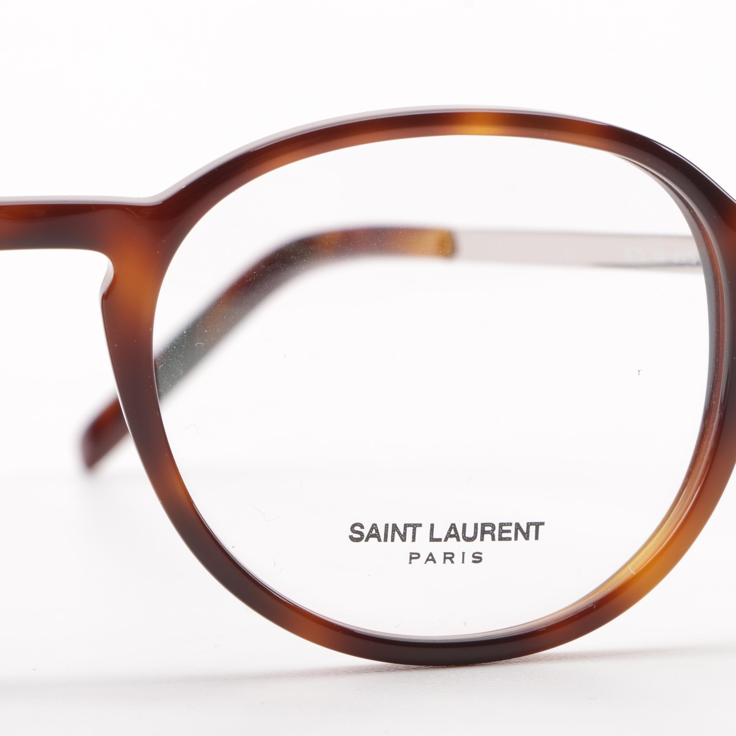 Saint Laurent SL113 Tortoiseshell-Style Eyeglasses with Case
