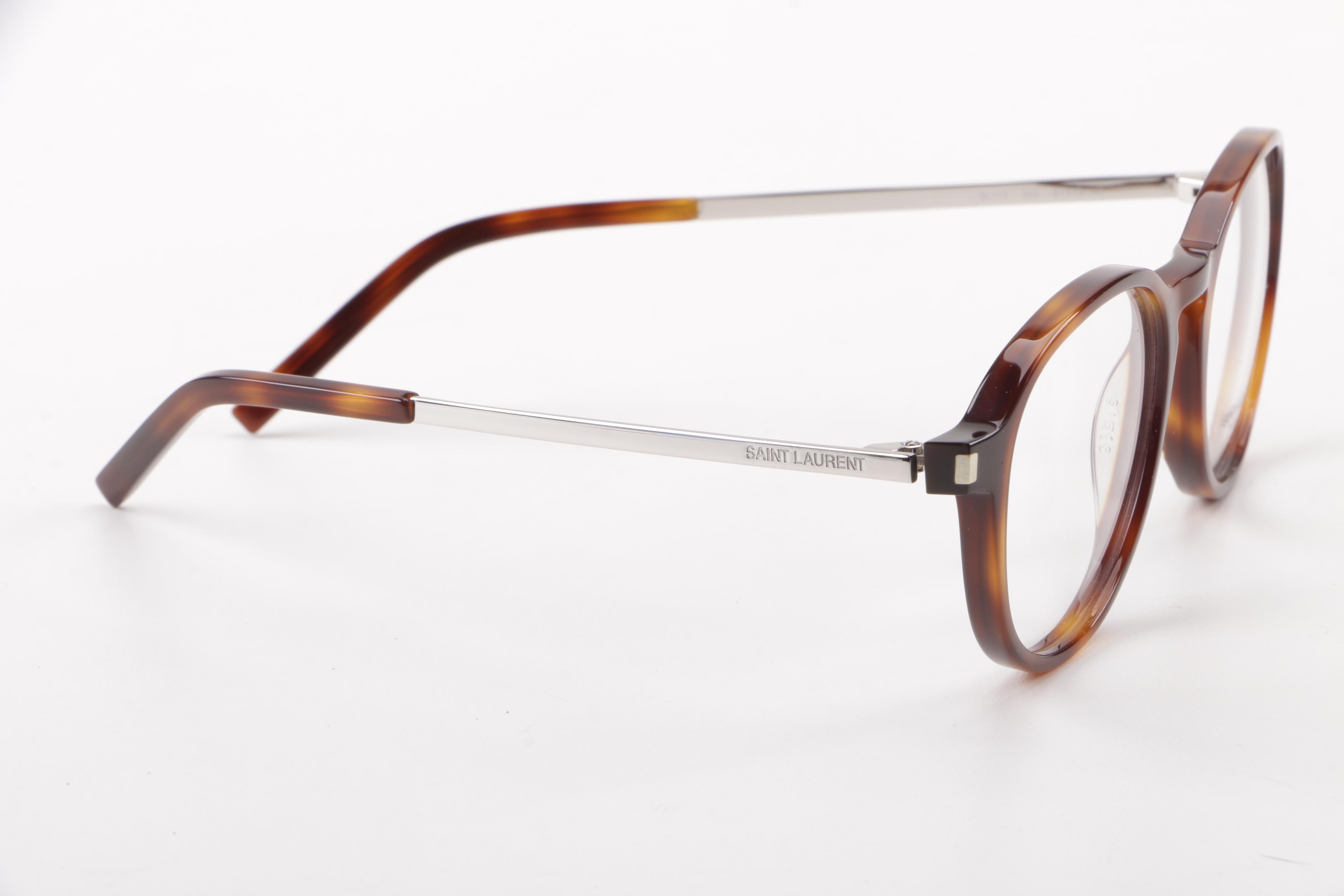 Saint Laurent SL113 Tortoiseshell-Style Eyeglasses with Case