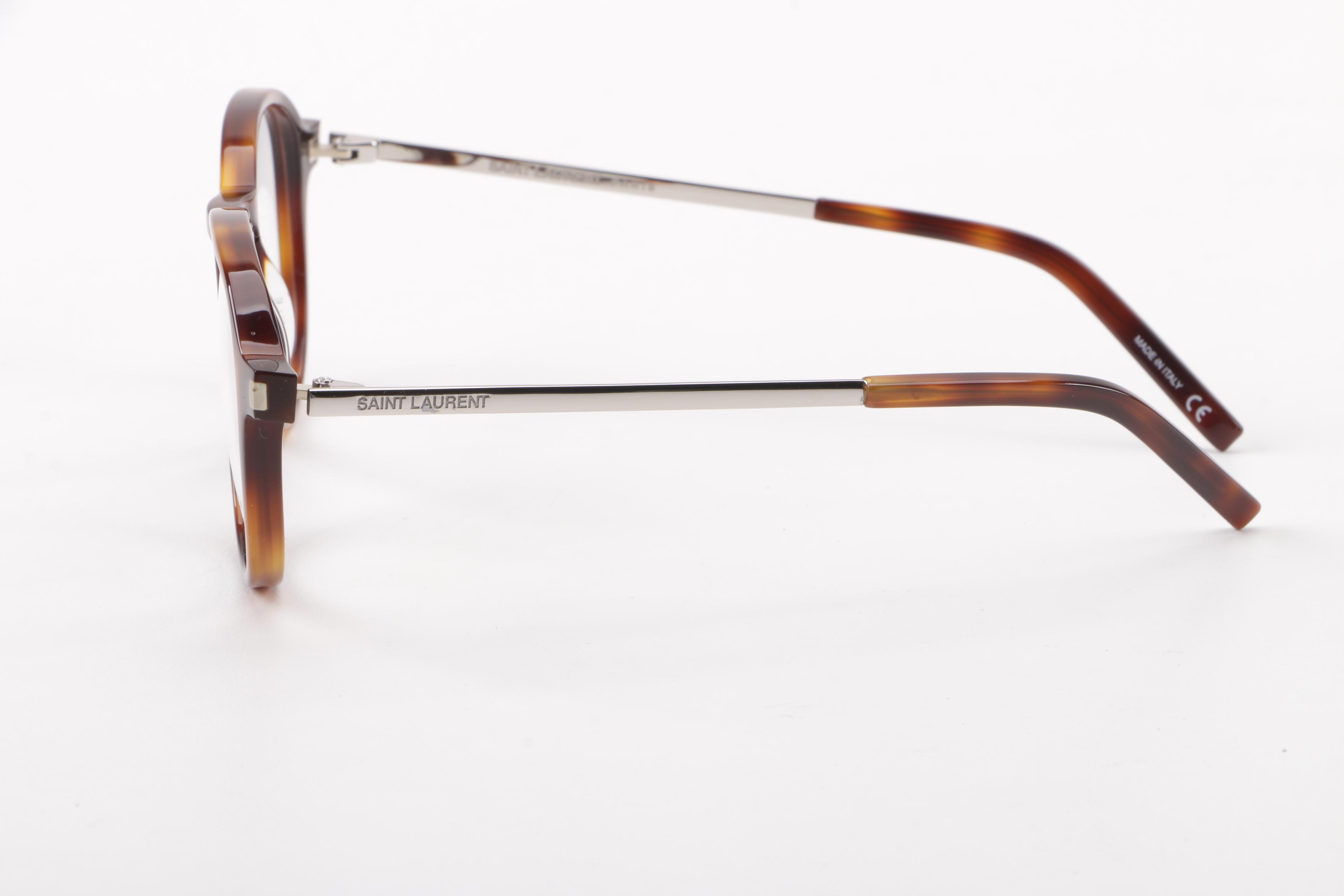 Saint Laurent SL113 Tortoiseshell-Style Eyeglasses with Case
