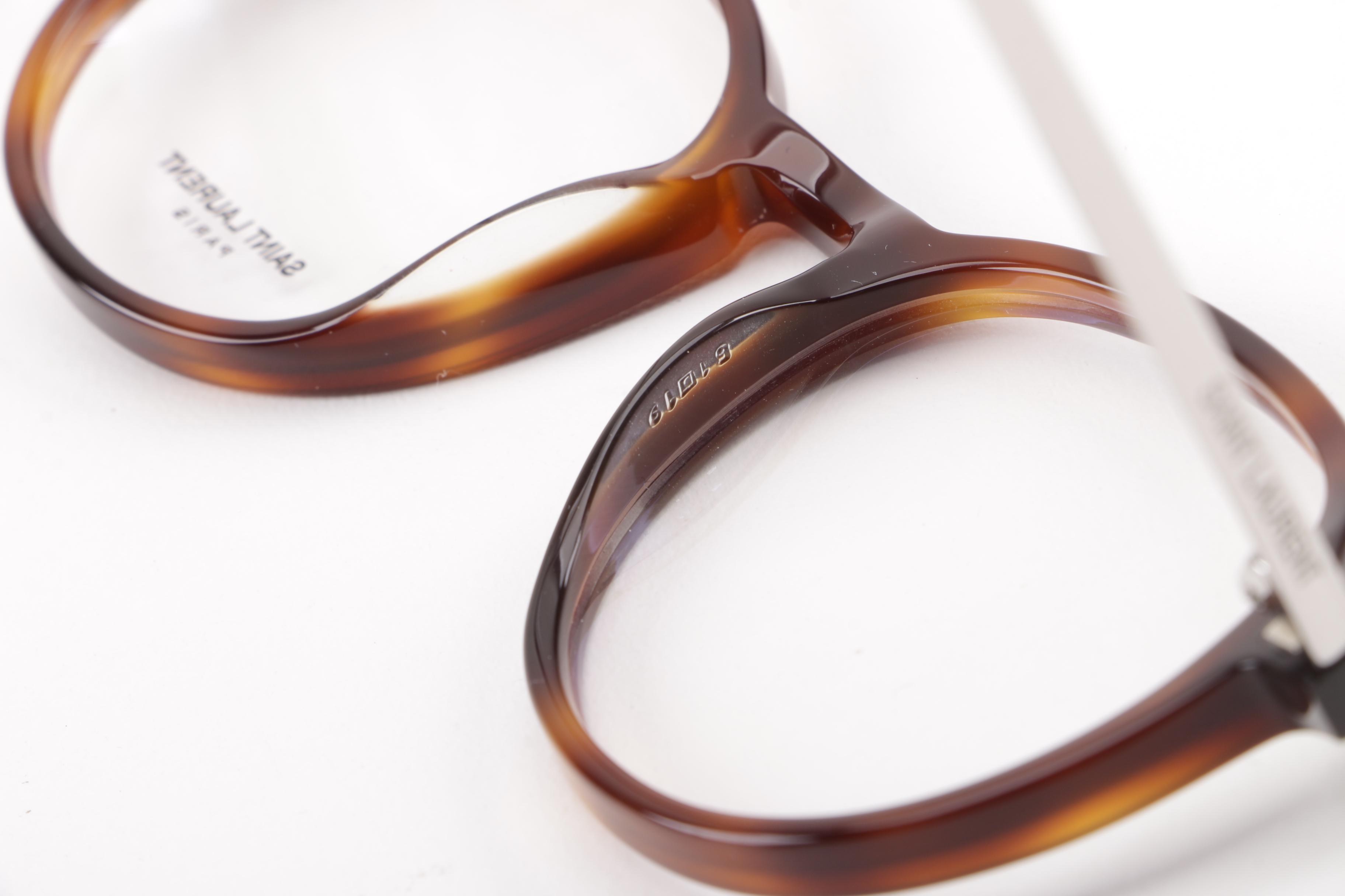 Saint Laurent SL113 Tortoiseshell-Style Eyeglasses with Case