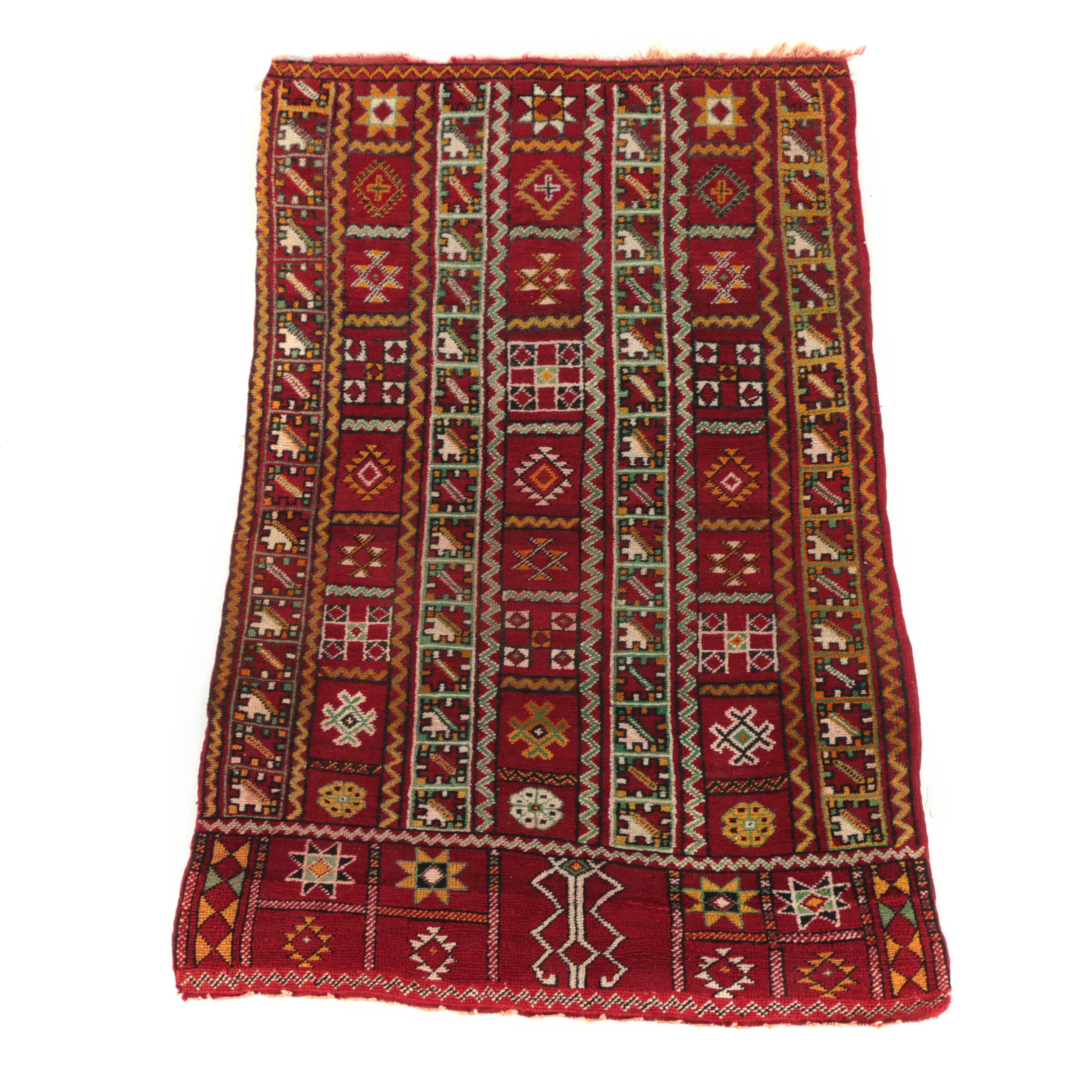 Hand-Knotted Indo-Caucasian Wool Rug