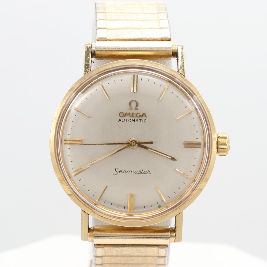 Omega Seamaster 14K Yellow Gold Wristwatch