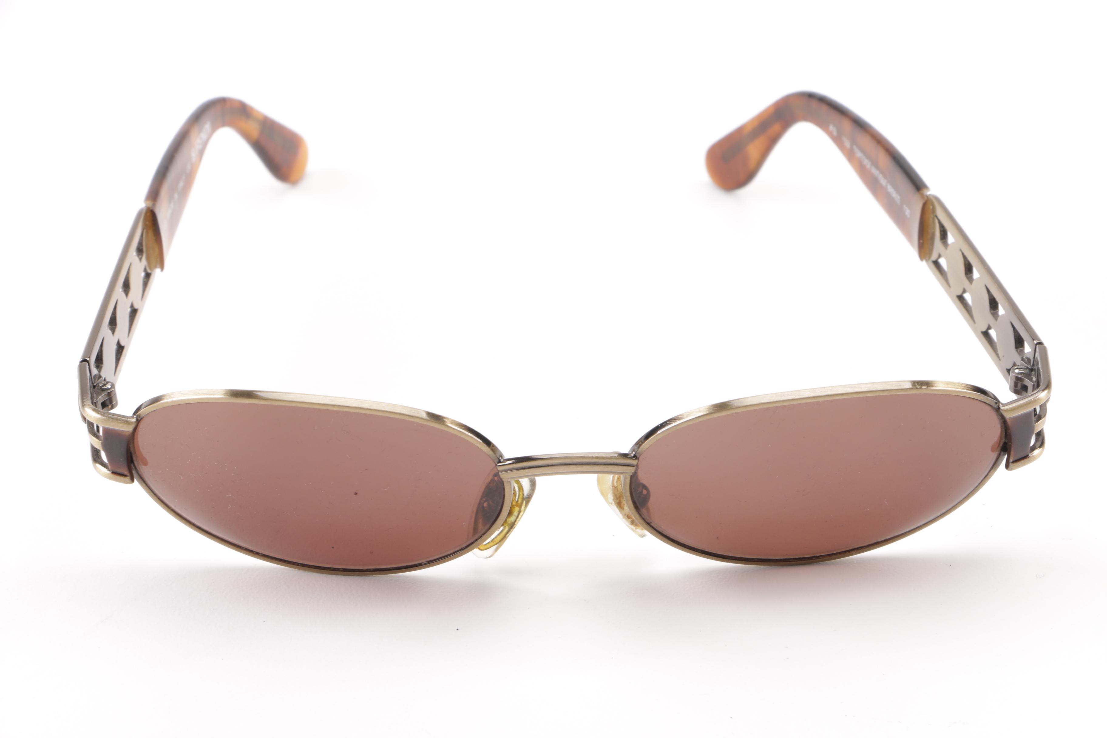 Circa 1980s Vintage Fendi FS 153 Tortoise/Antique Bronze Sunglasses with Cases