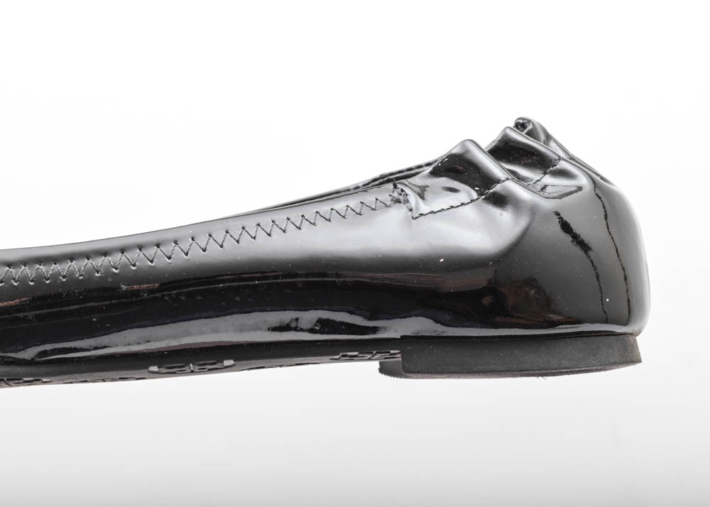 Tory Burch Heidi Black Patent Leather Ballet Flats