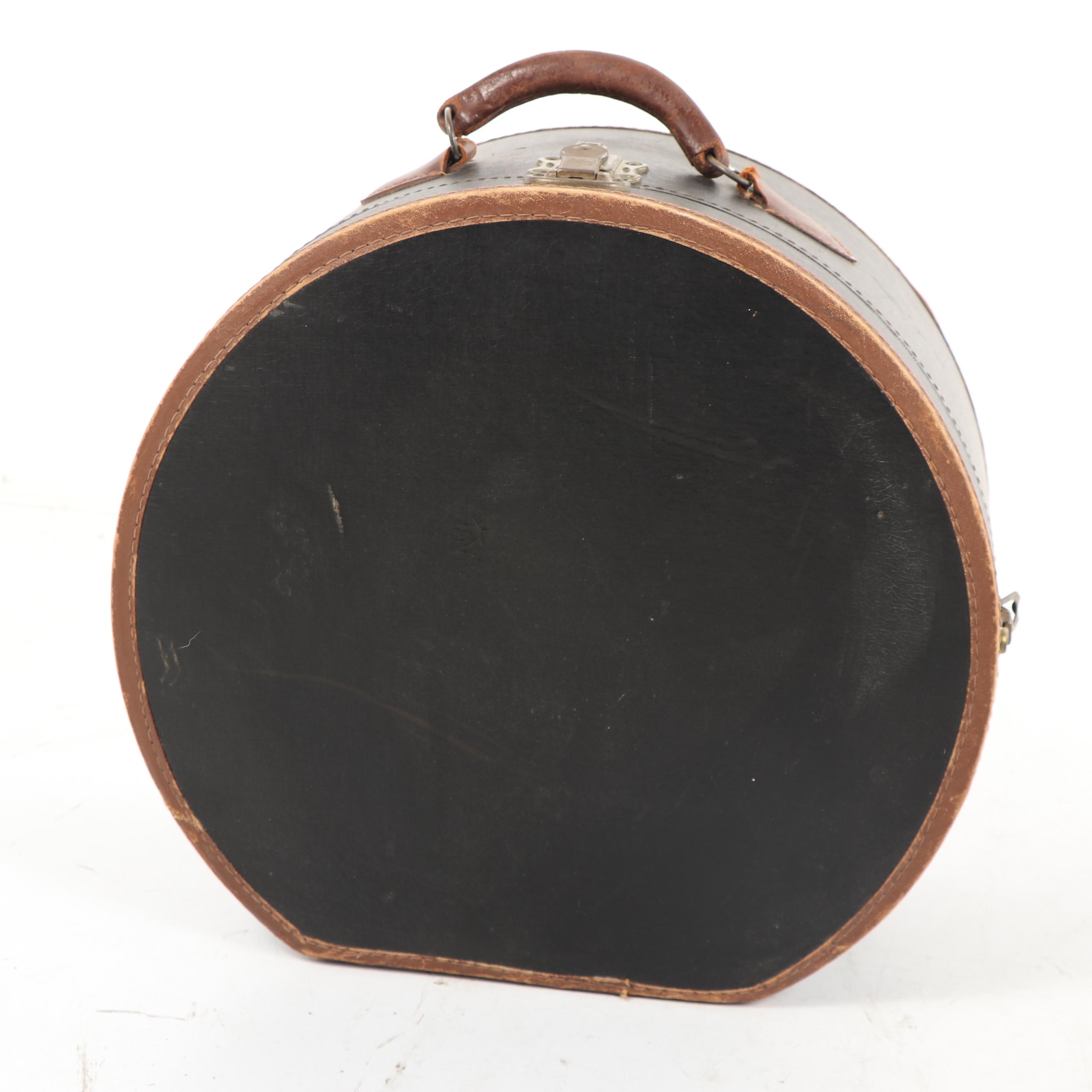 Vintage Hat Box and Miniature Wooden Trunk