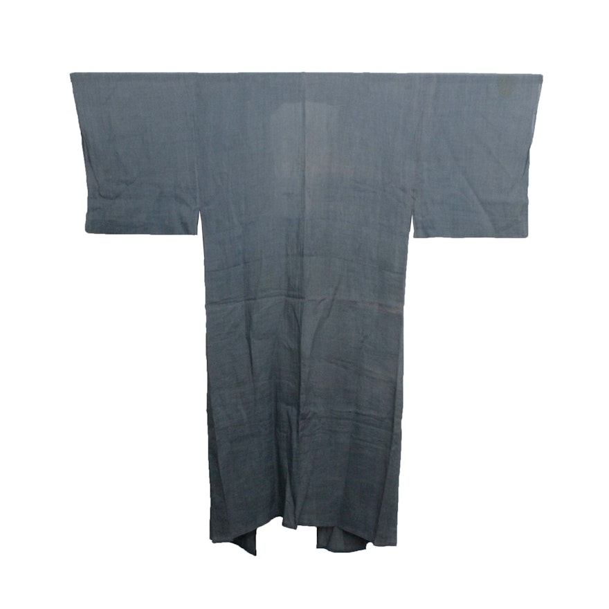 Men's Circa 1900 Antique Handwoven Silk Crepe Kimono
