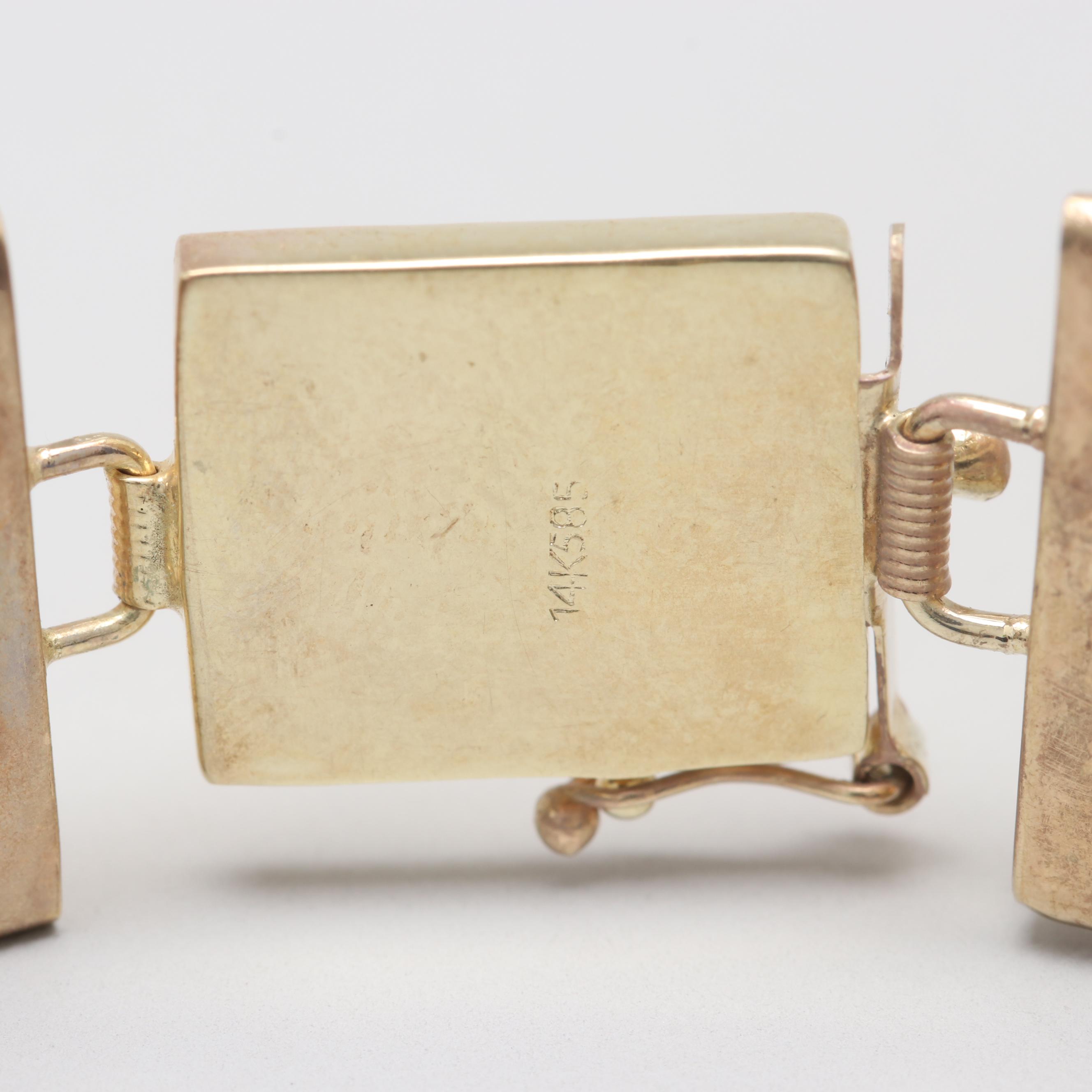 14K Yellow Gold Black Onyx Bracelet