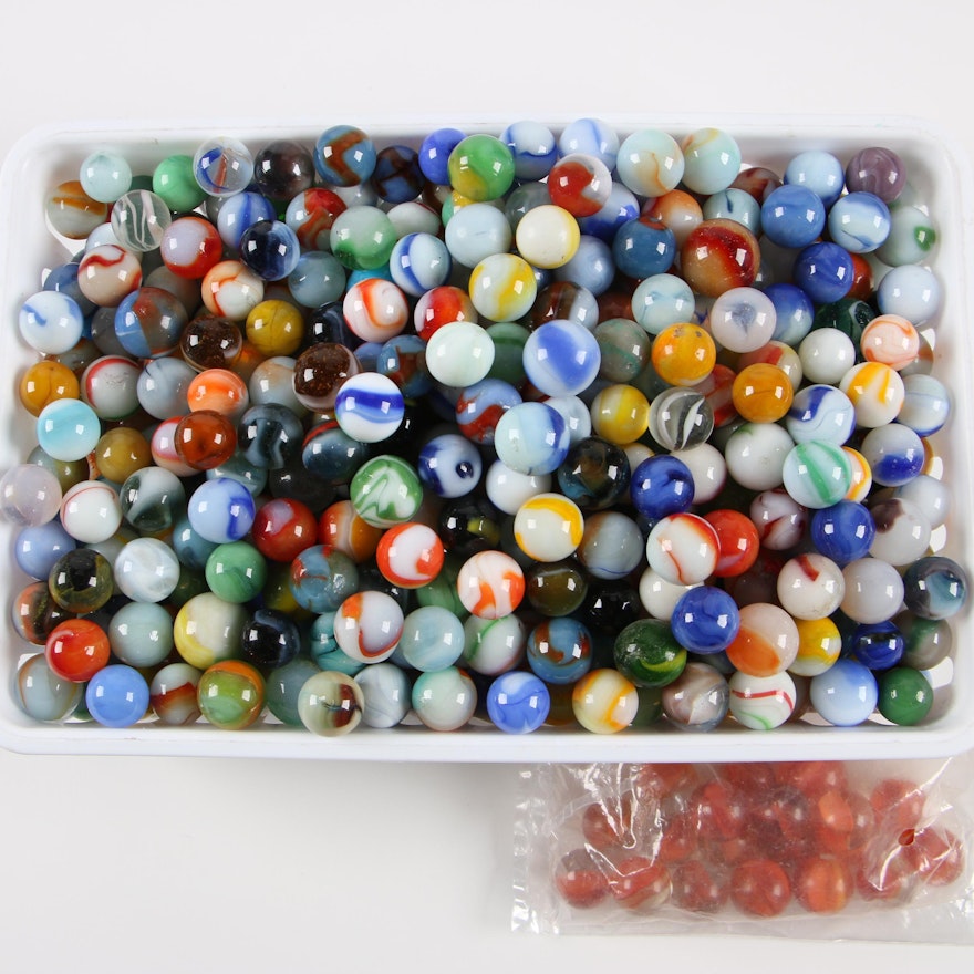 Glass Marbles, including Cats Eye and Other Swirl Designs