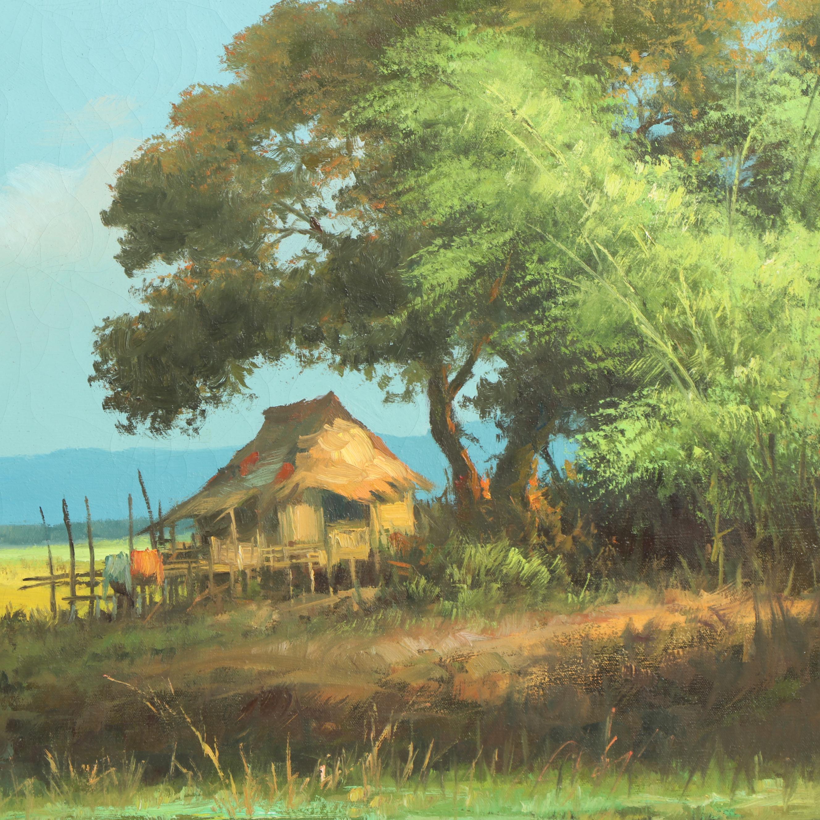 Cesar Buenaventura Oil Painting of a Filipino Farmer