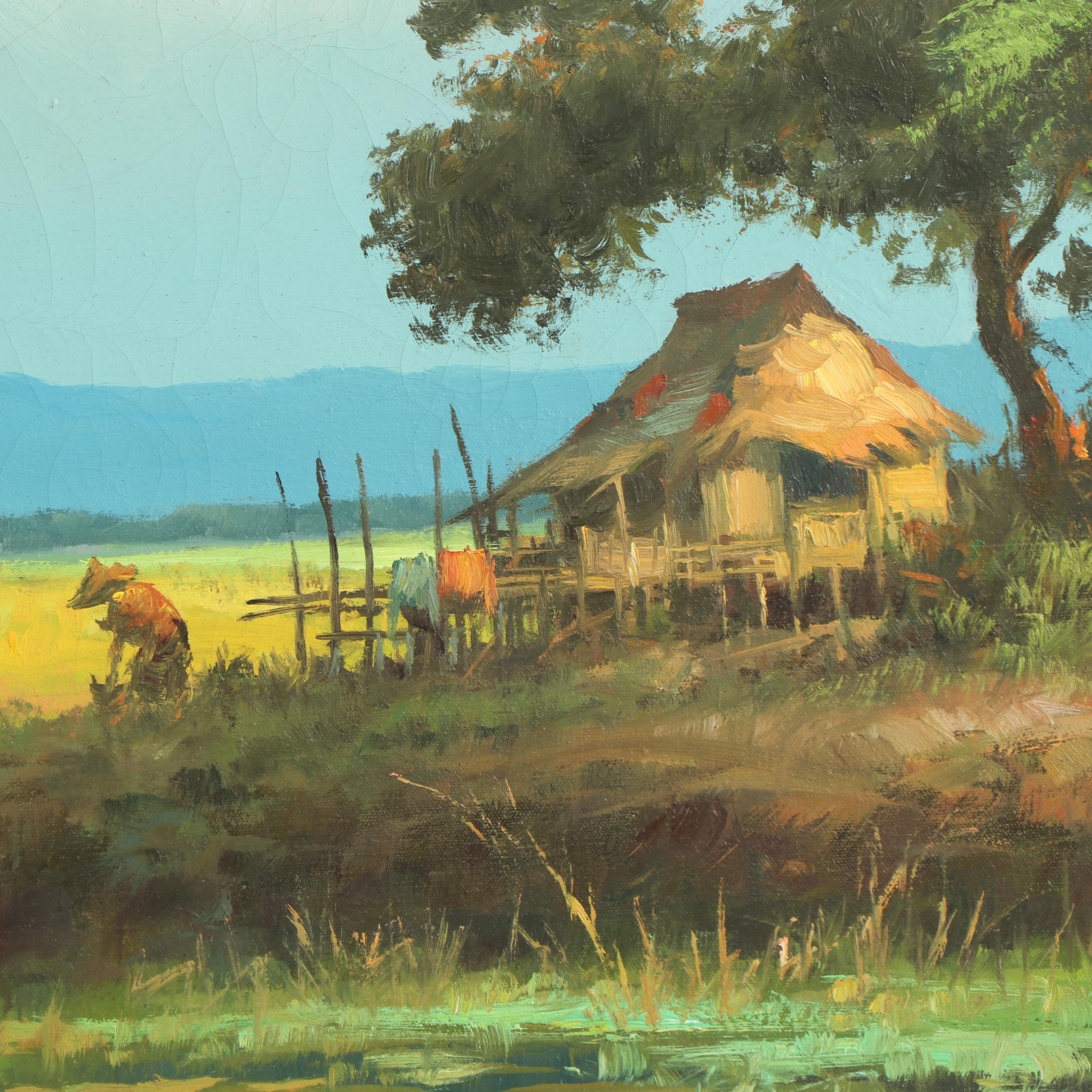 Cesar Buenaventura Oil Painting of a Filipino Farmer