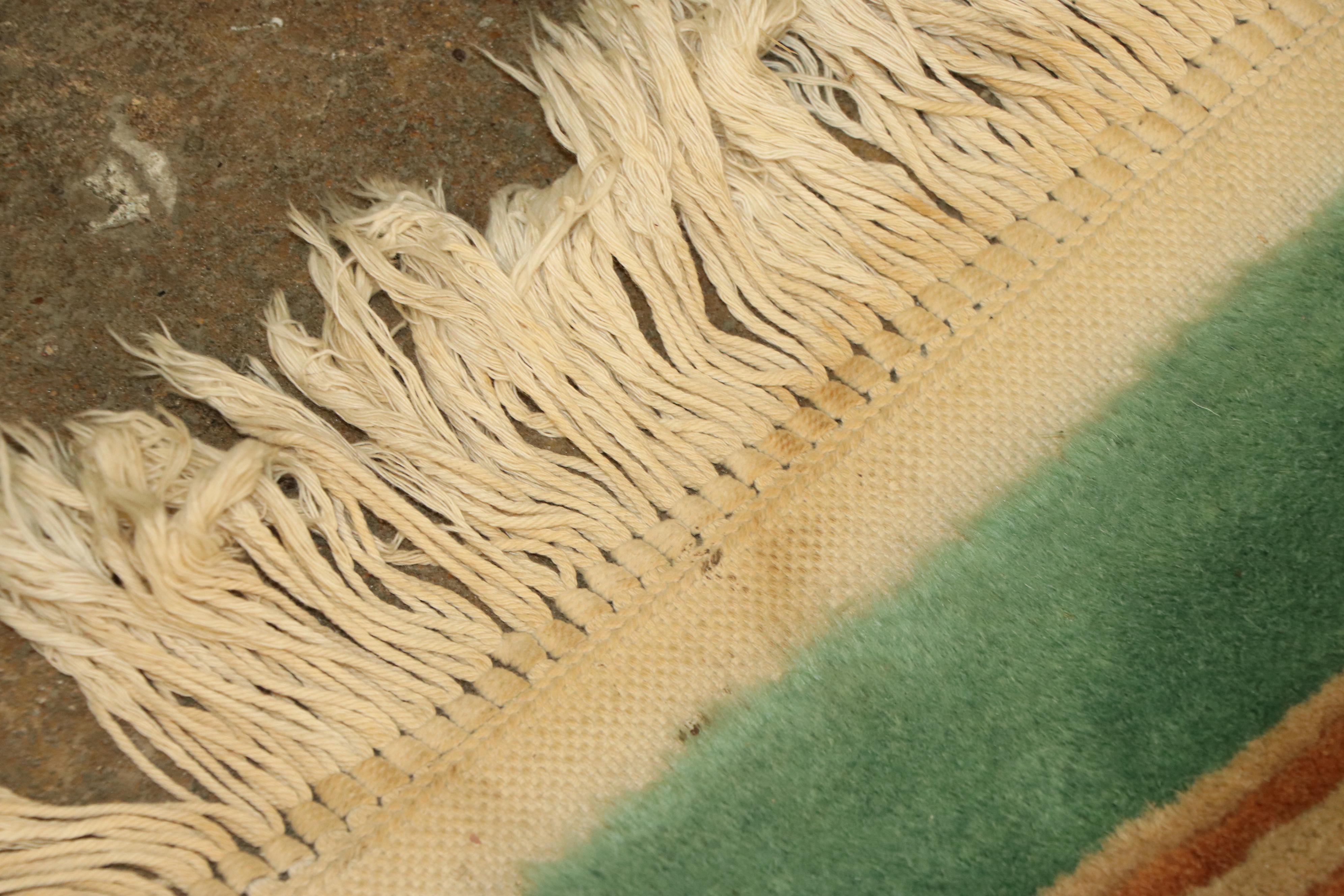 Finely Hand-Knotted Chinese Aubusson Style Carved Wool Rug