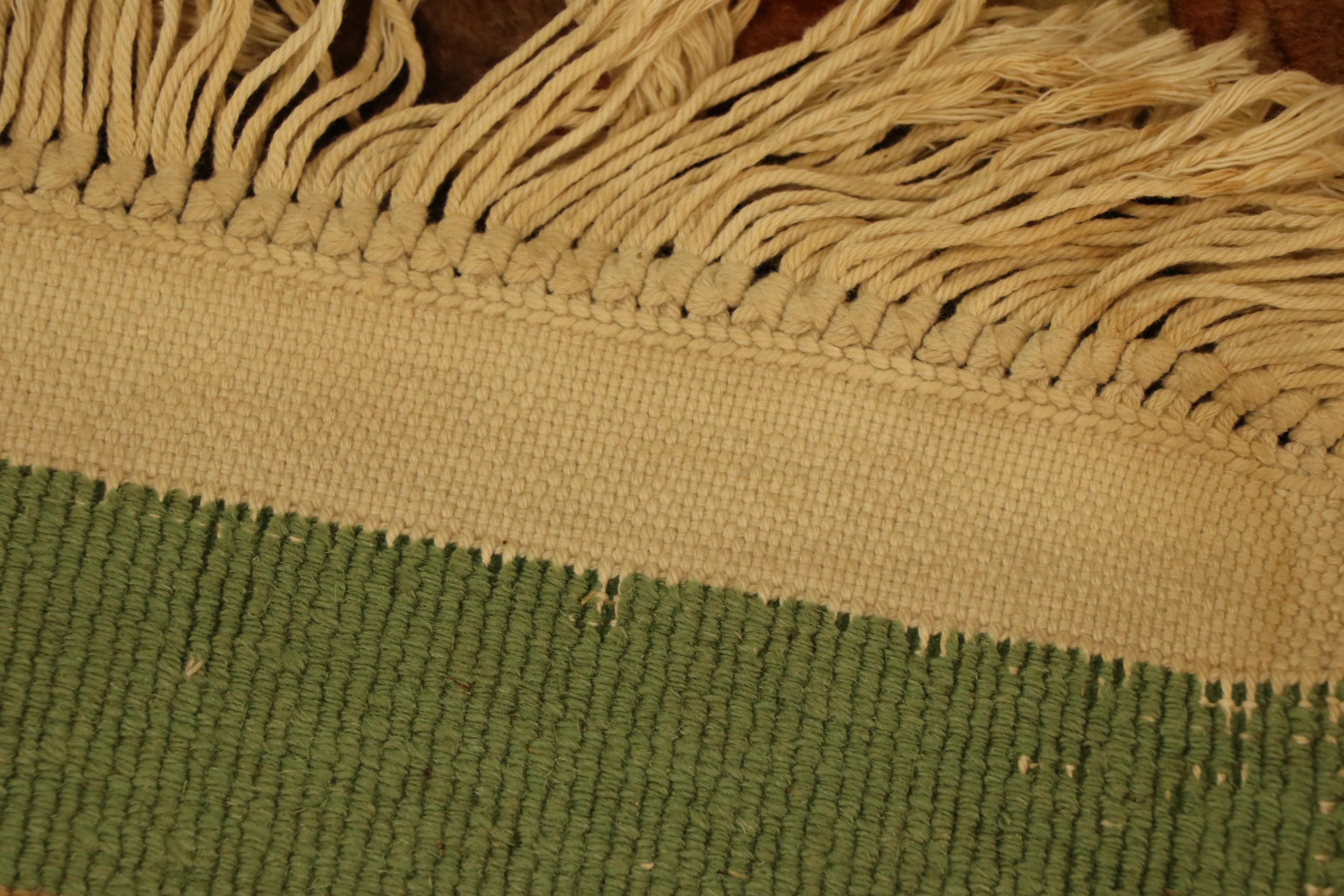 Finely Hand-Knotted Chinese Aubusson Style Carved Wool Rug