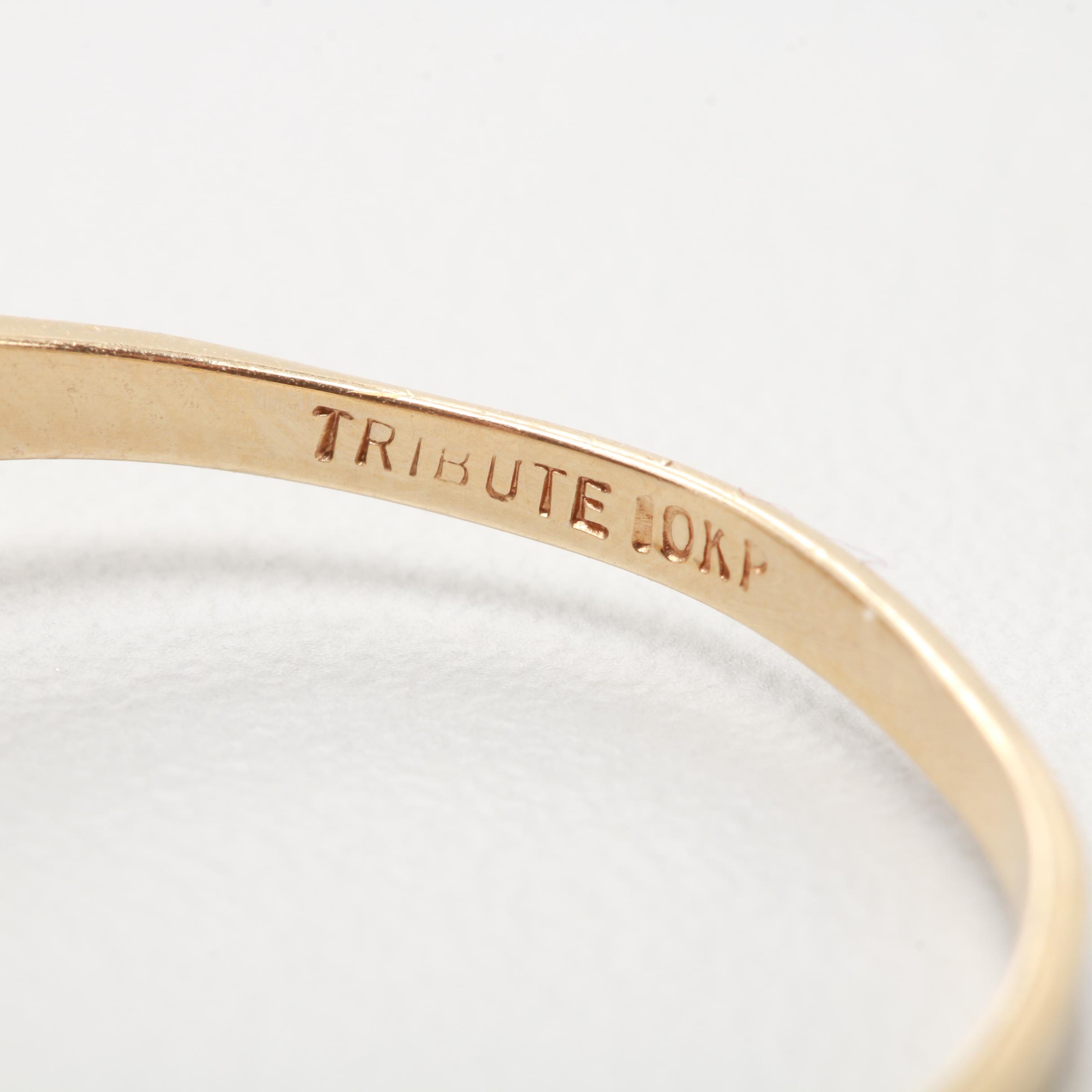 10K Yellow Gold Opal and Diamond Ring