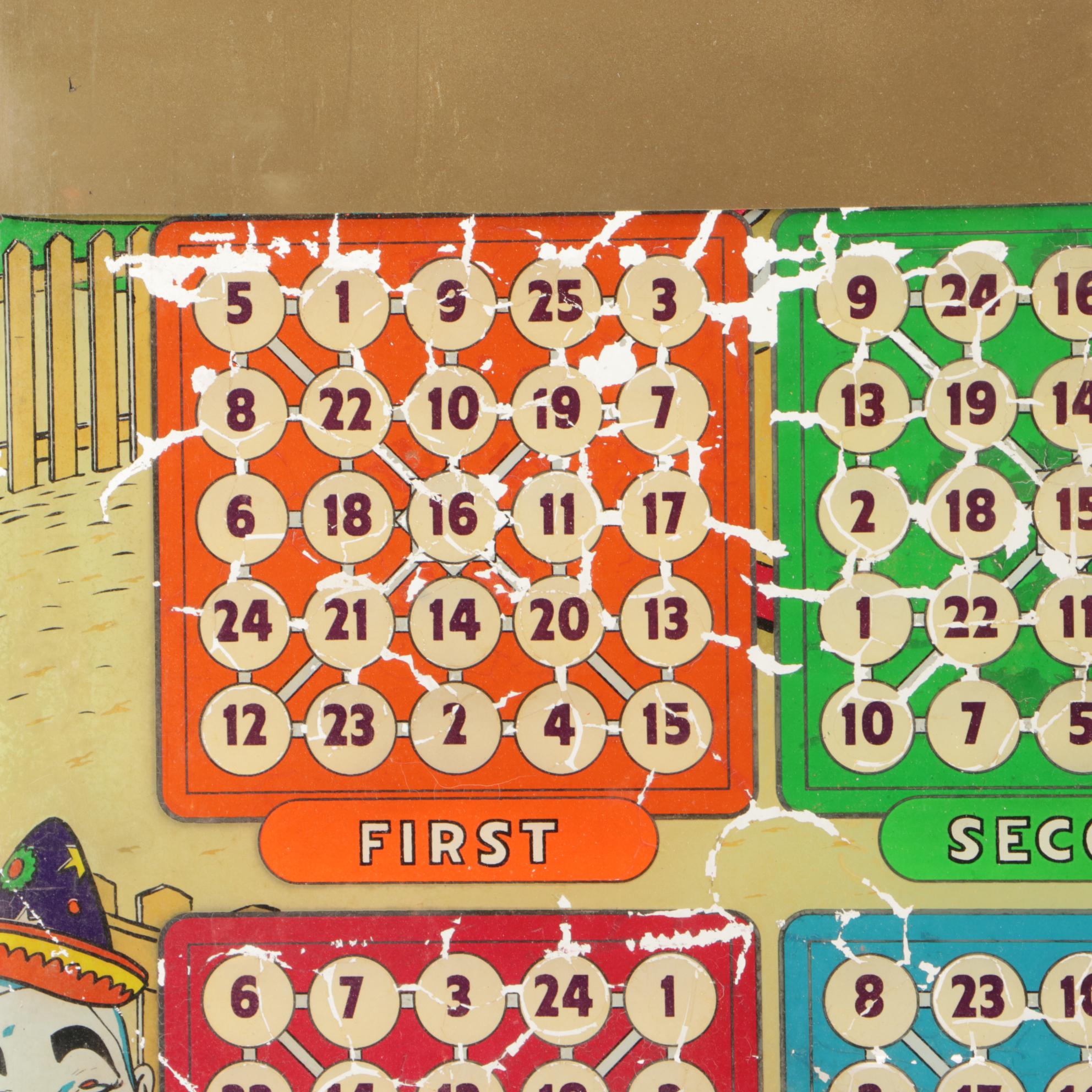 1960s Reverse-Glass Screen-printed Arcade Game Cover