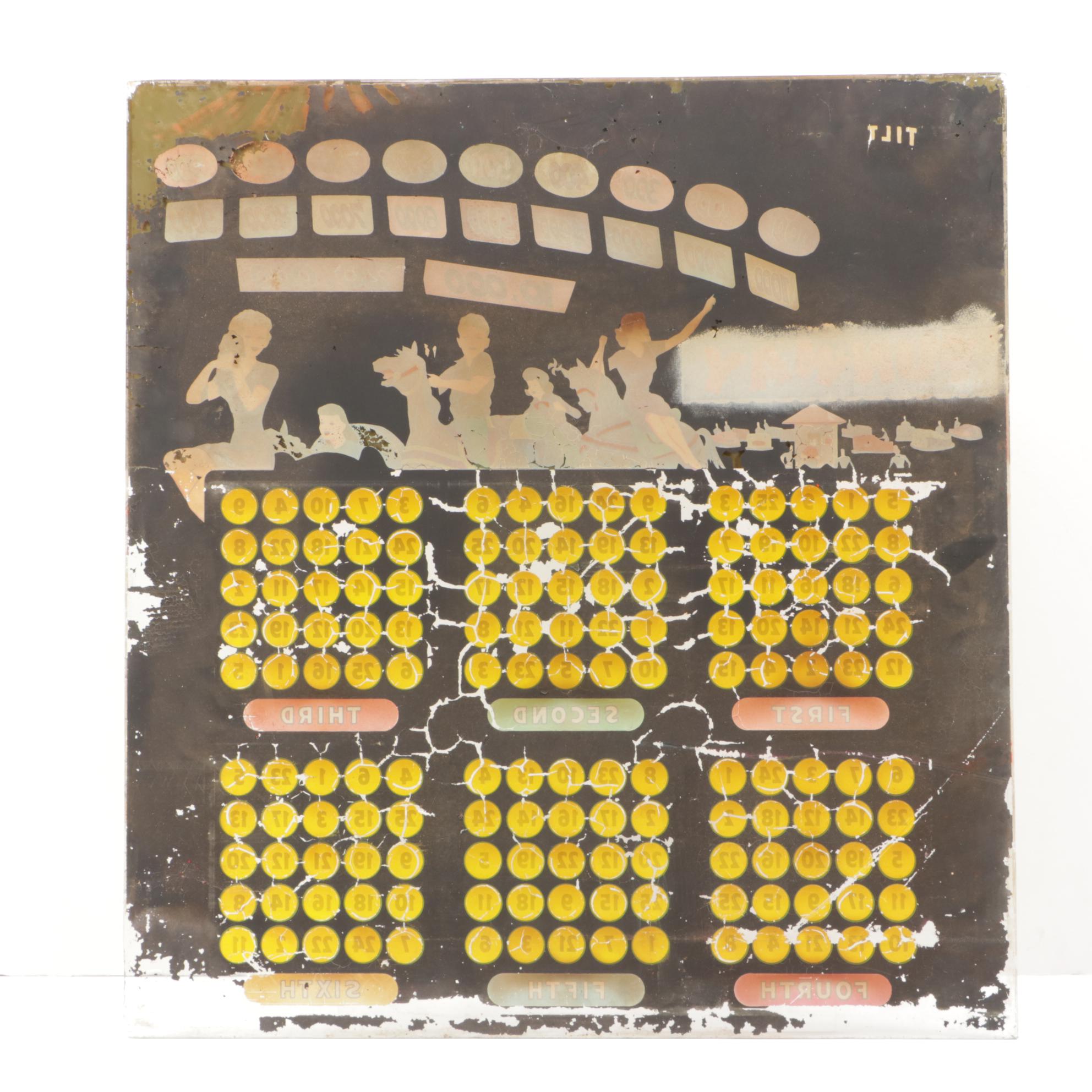 1960s Reverse-Glass Screen-printed Arcade Game Cover