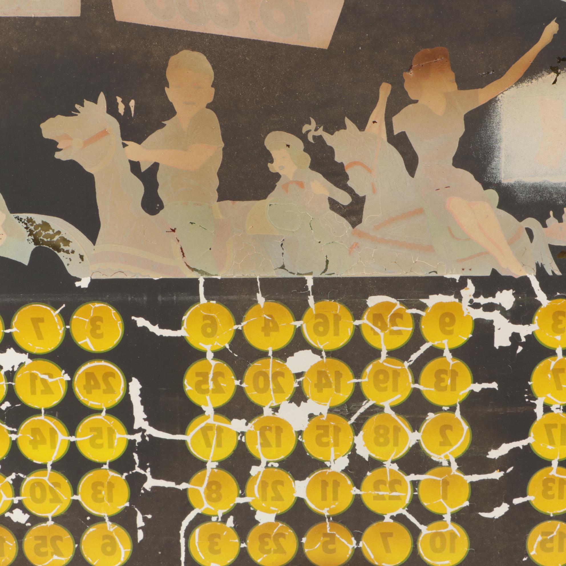 1960s Reverse-Glass Screen-printed Arcade Game Cover