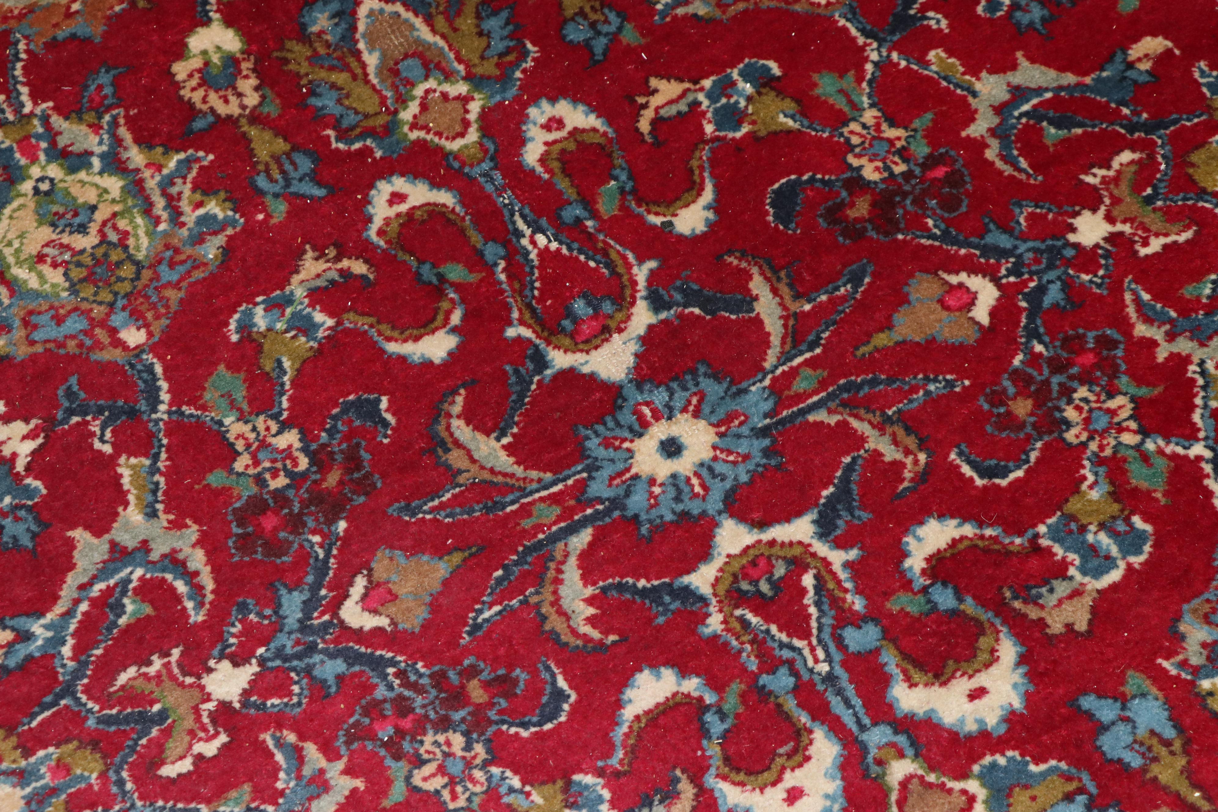 Hand-Knotted Persian Tabriz Wool Room Sized Rug
