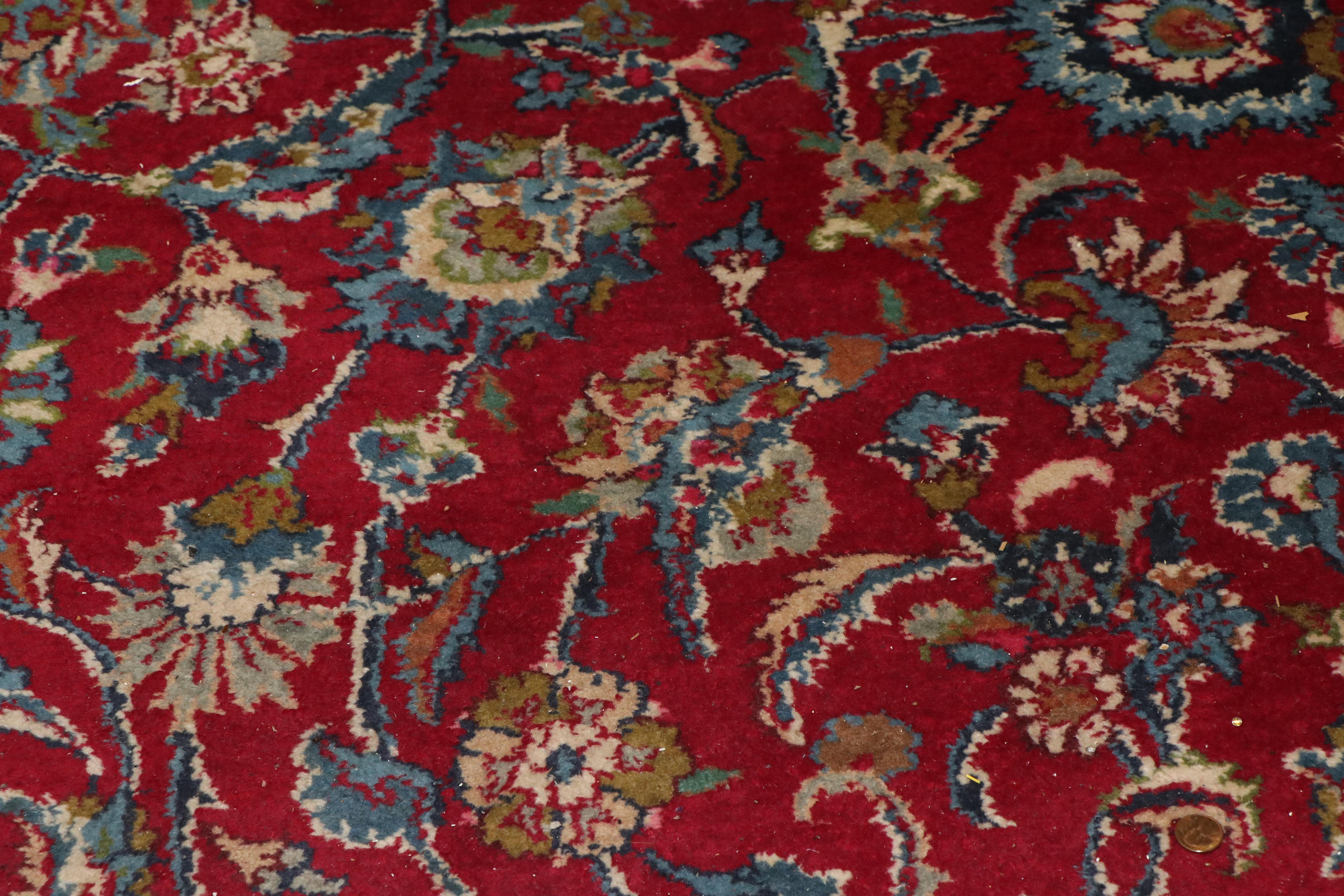 Hand-Knotted Persian Tabriz Wool Room Sized Rug