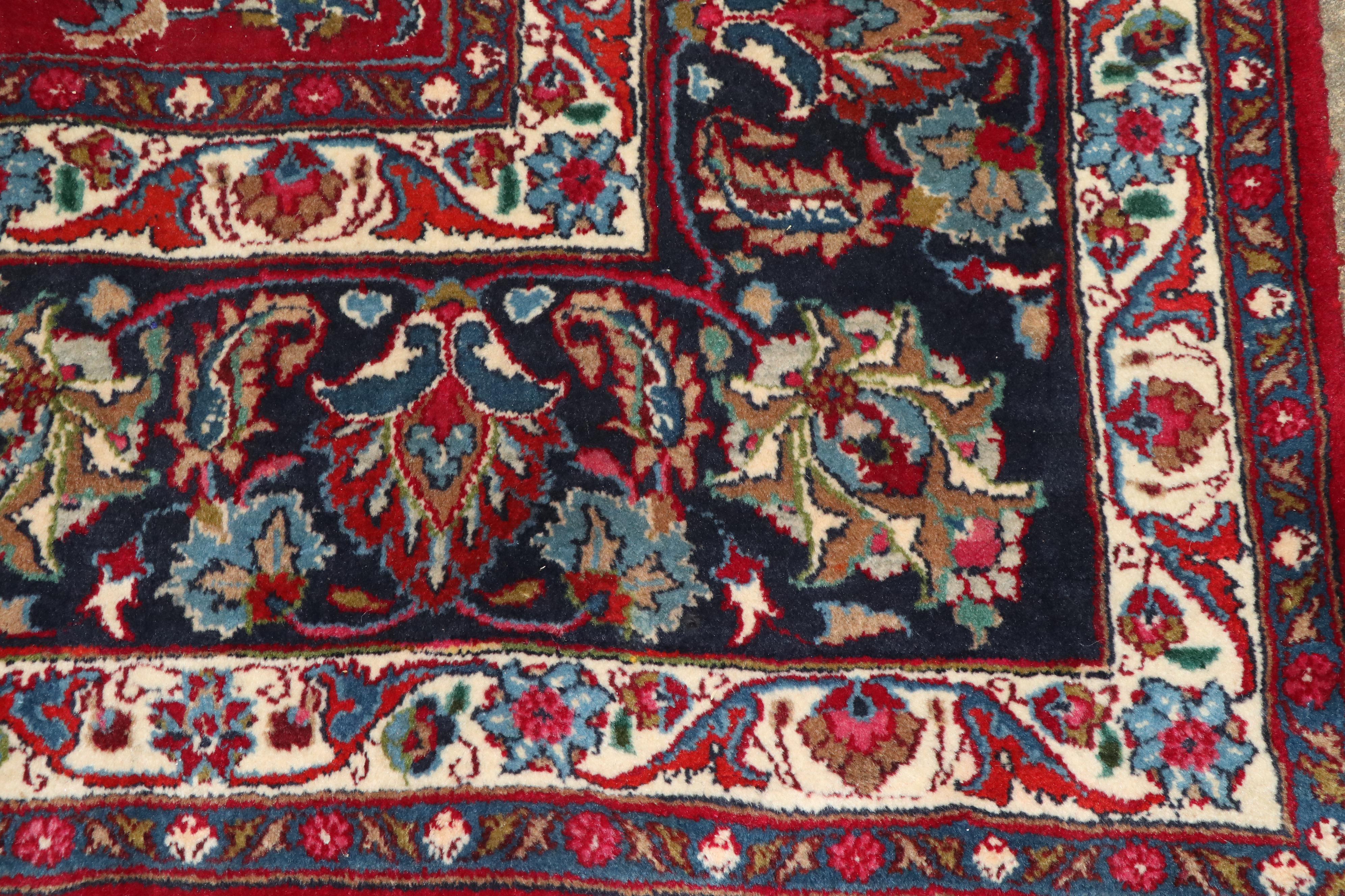 Hand-Knotted Persian Tabriz Wool Room Sized Rug