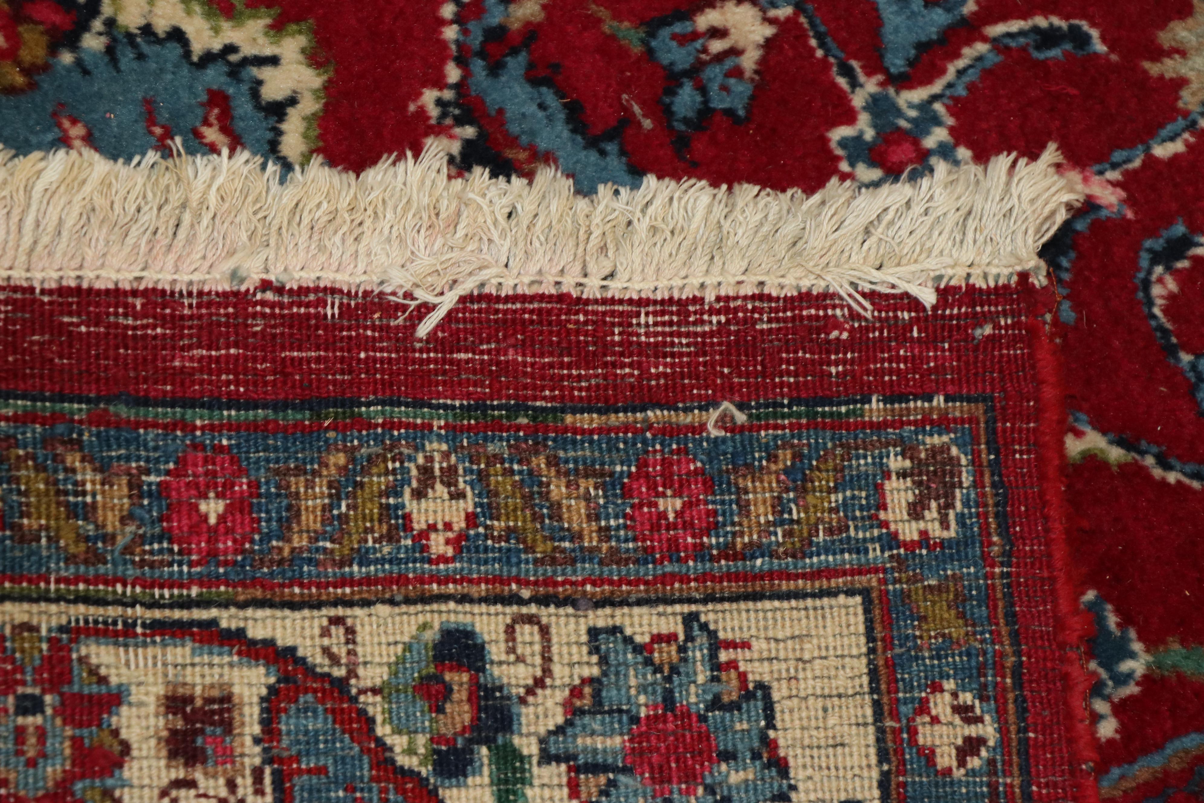 Hand-Knotted Persian Tabriz Wool Room Sized Rug