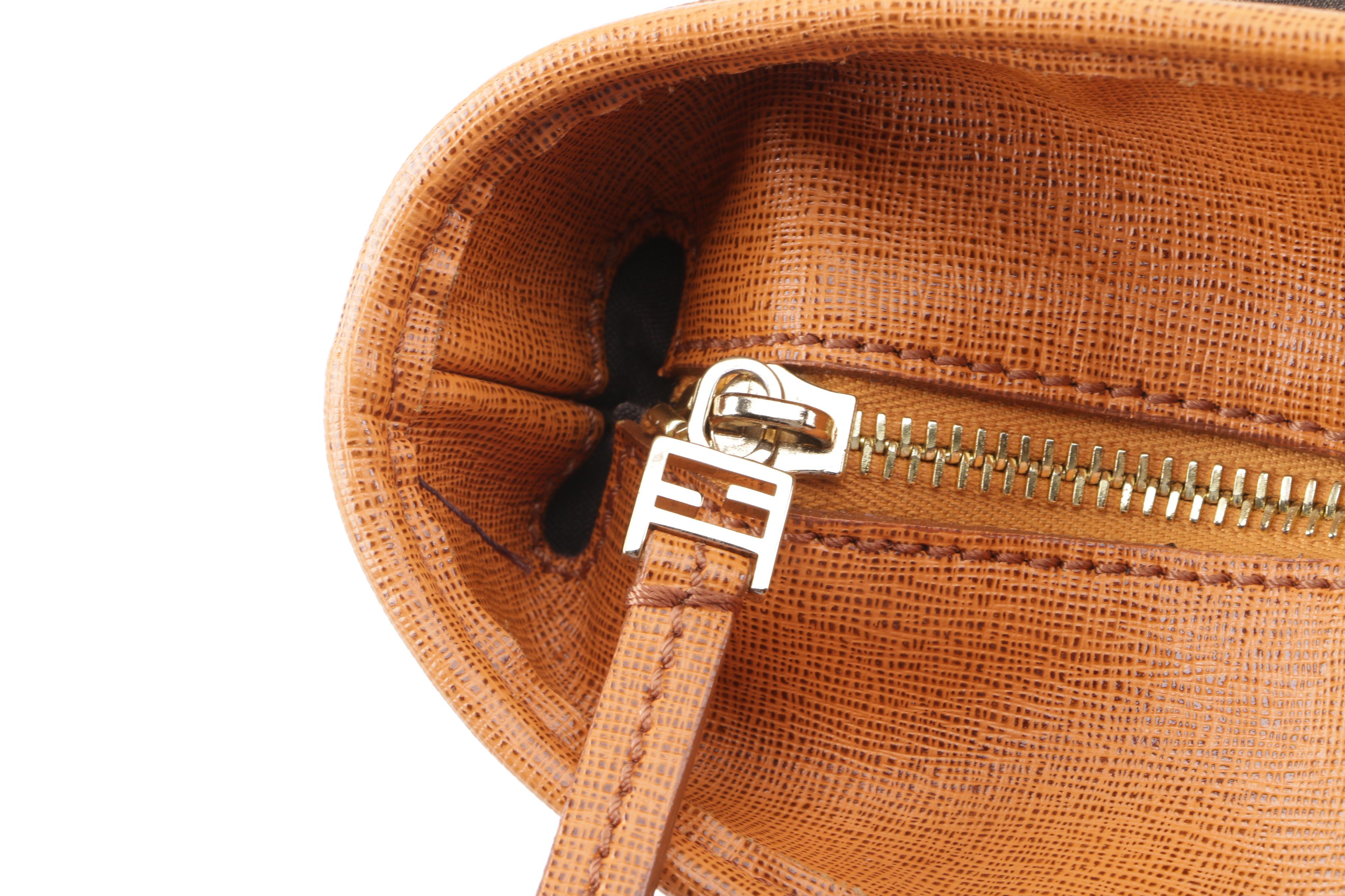 Fendi Zucca Canvas Leather-Trimmed Tote Bag