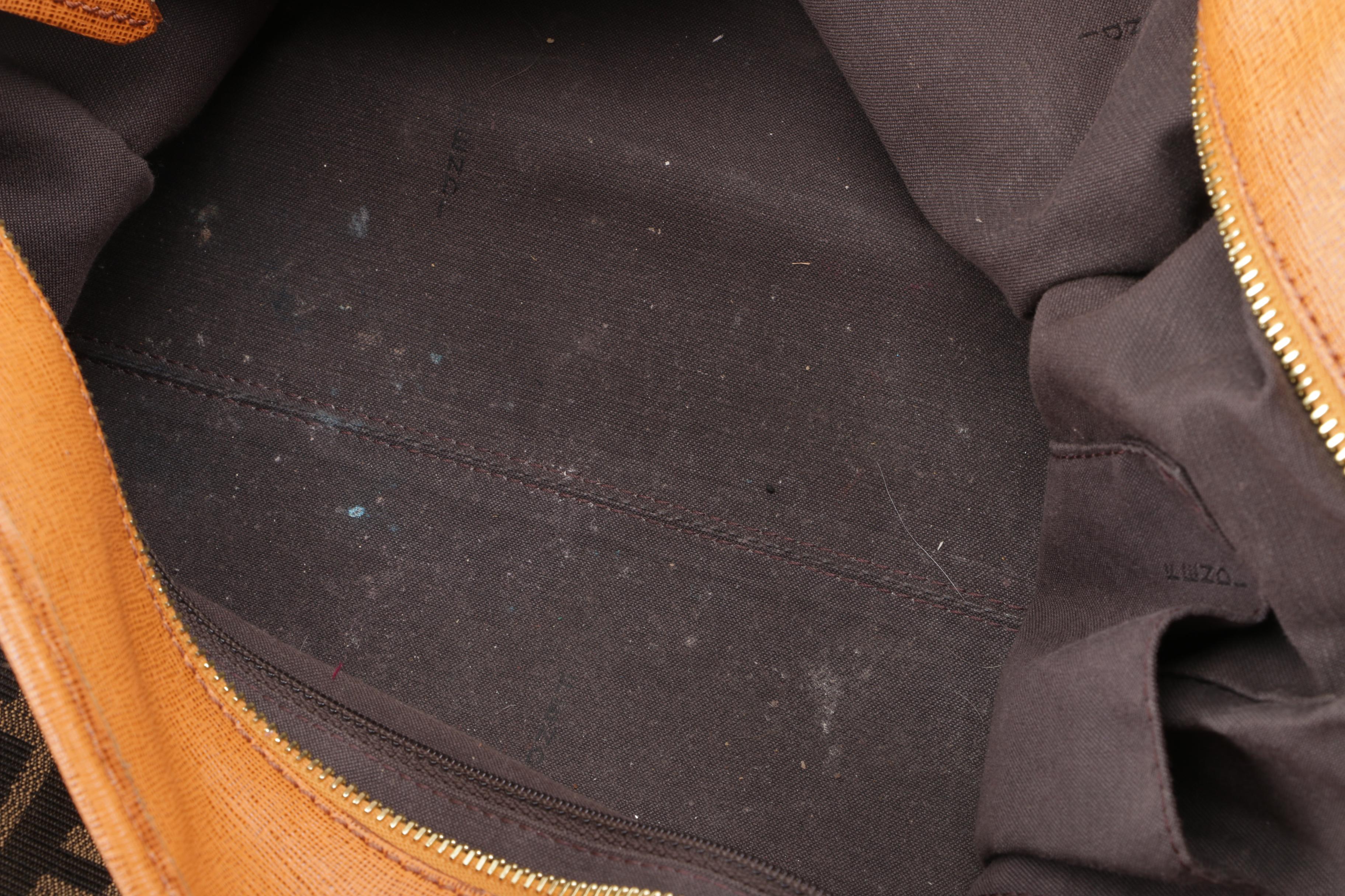 Fendi Zucca Canvas Leather-Trimmed Tote Bag