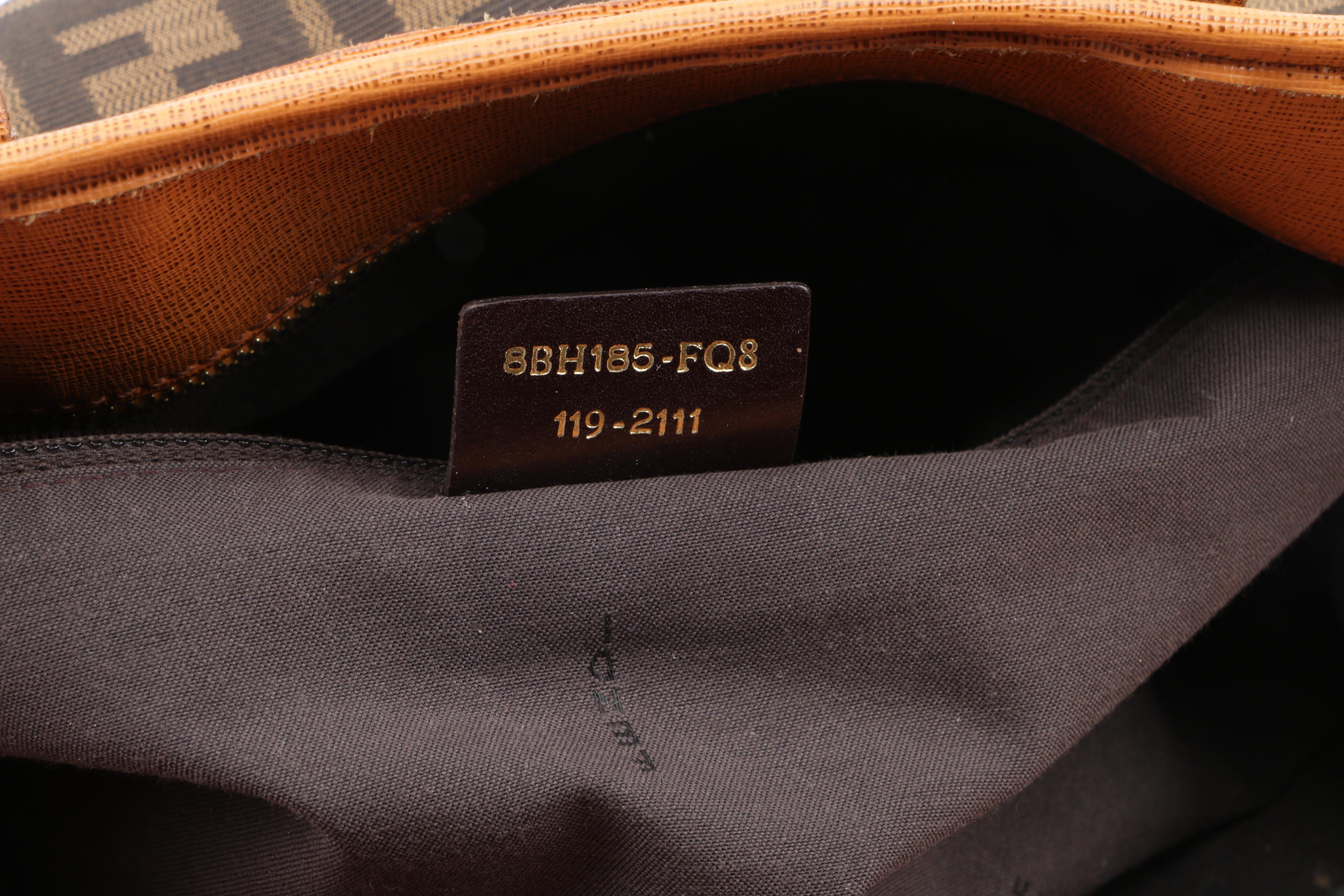 Fendi Zucca Canvas Leather-Trimmed Tote Bag