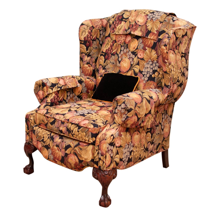 Contemporary Upholstered Recliner by Barcalounger with Decorative Pillow