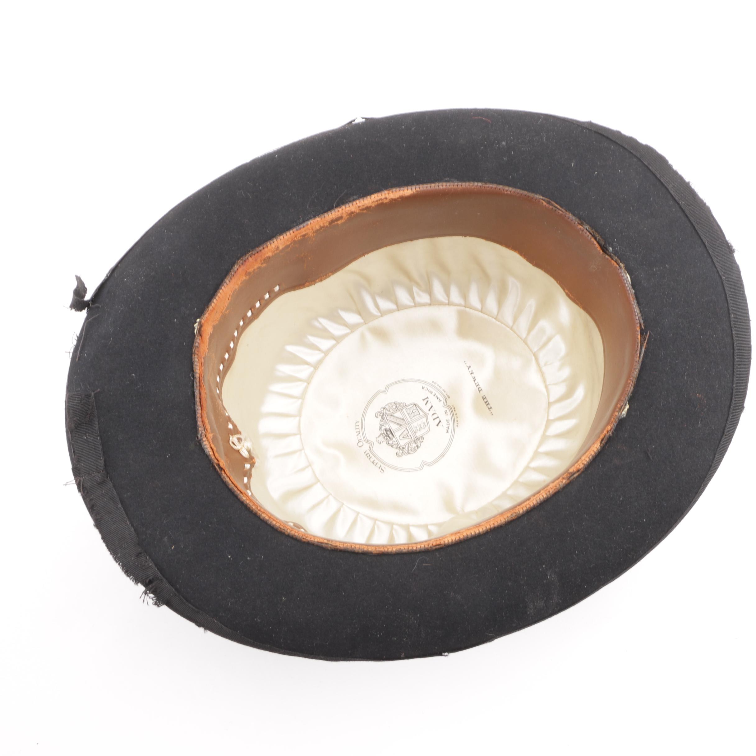 Adam Hats "The Dewey" Black Fur Felt Hat with Beaver Brand Hats Box