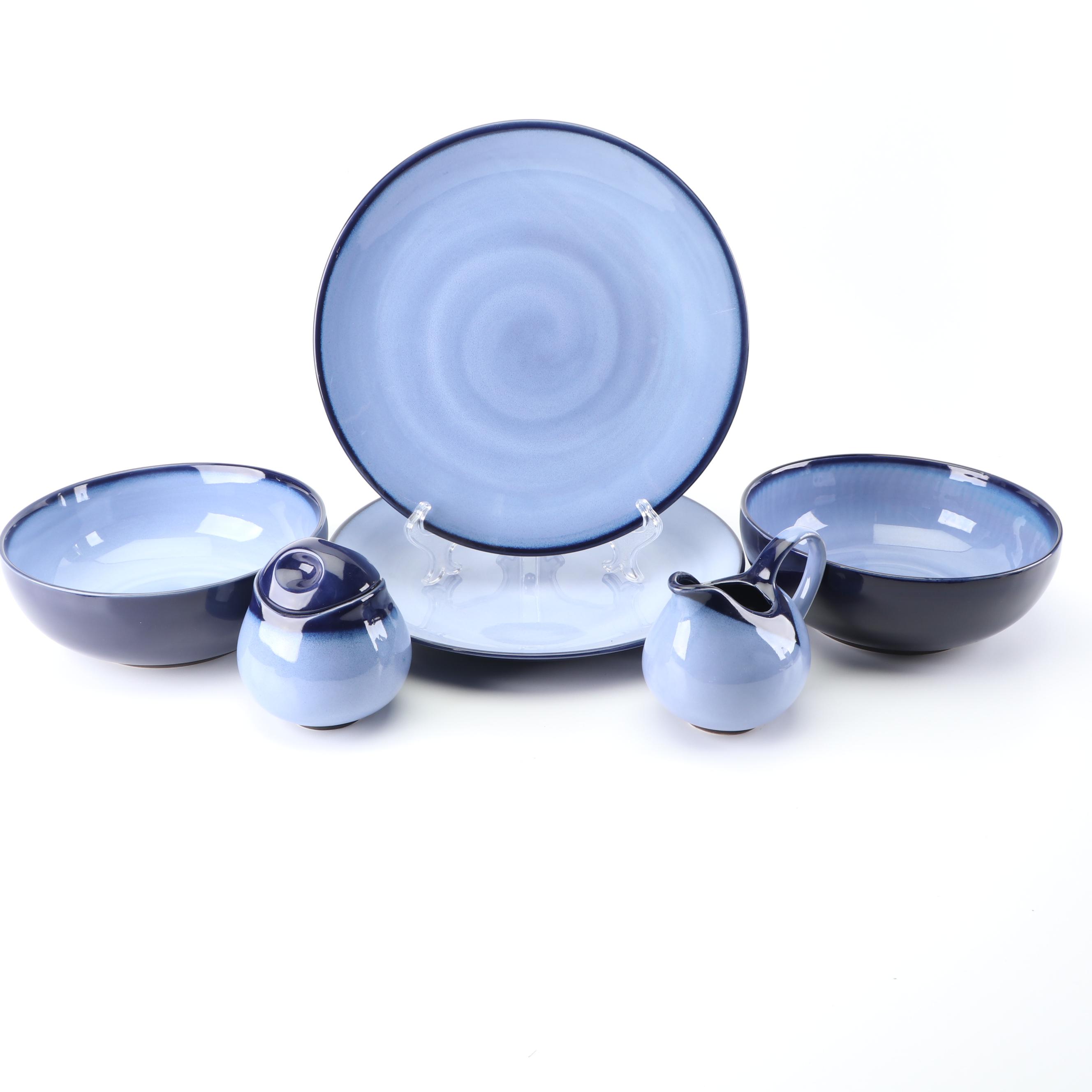 Sango "Nova Blue" Stoneware Dinnerware c. 2000-2009