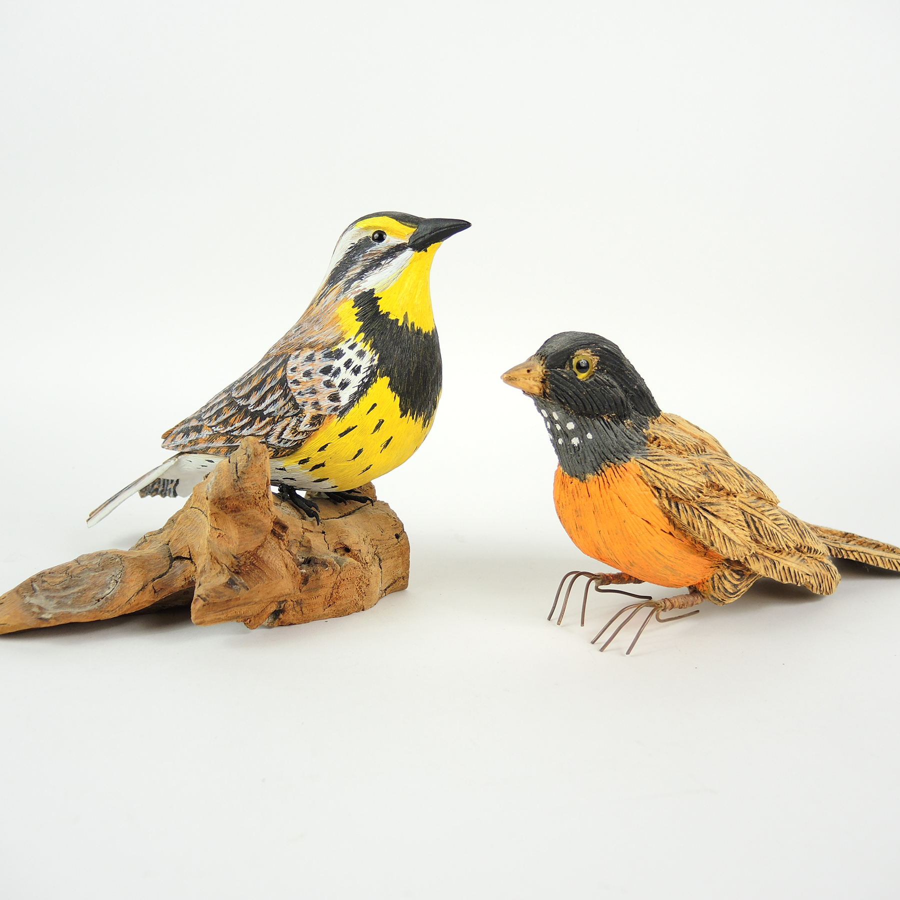 Hand Carved Wooden Birds