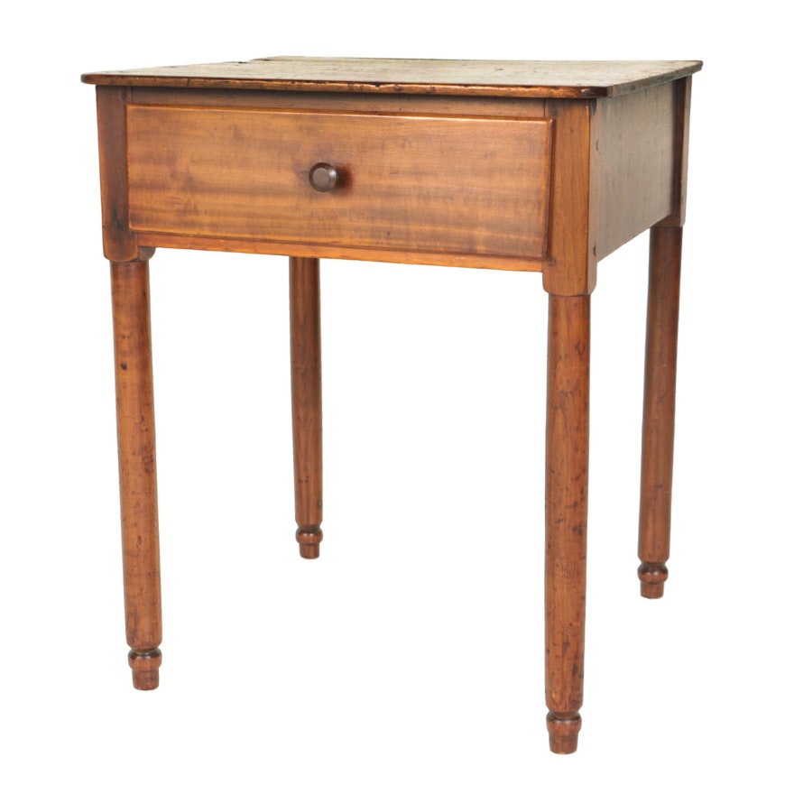 American Pine and Cherrywood Side Table, Second Quarter 19th Century