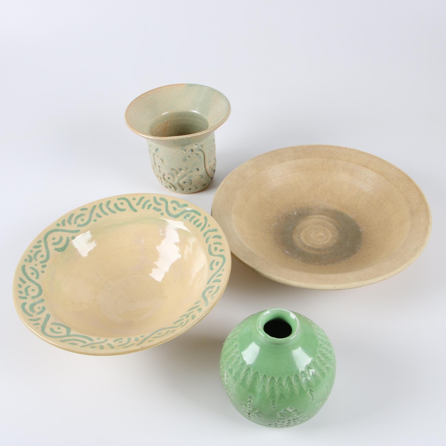 Frank Spink Wheel Thrown Stoneware and Porcelain Vases and Bowls
