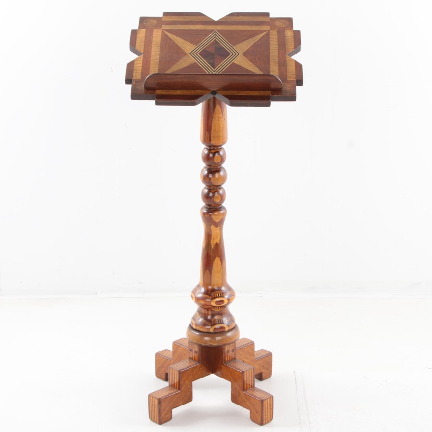American Folk Art Parquetry Music Stand or Speaker's Podium, Early 20th Century