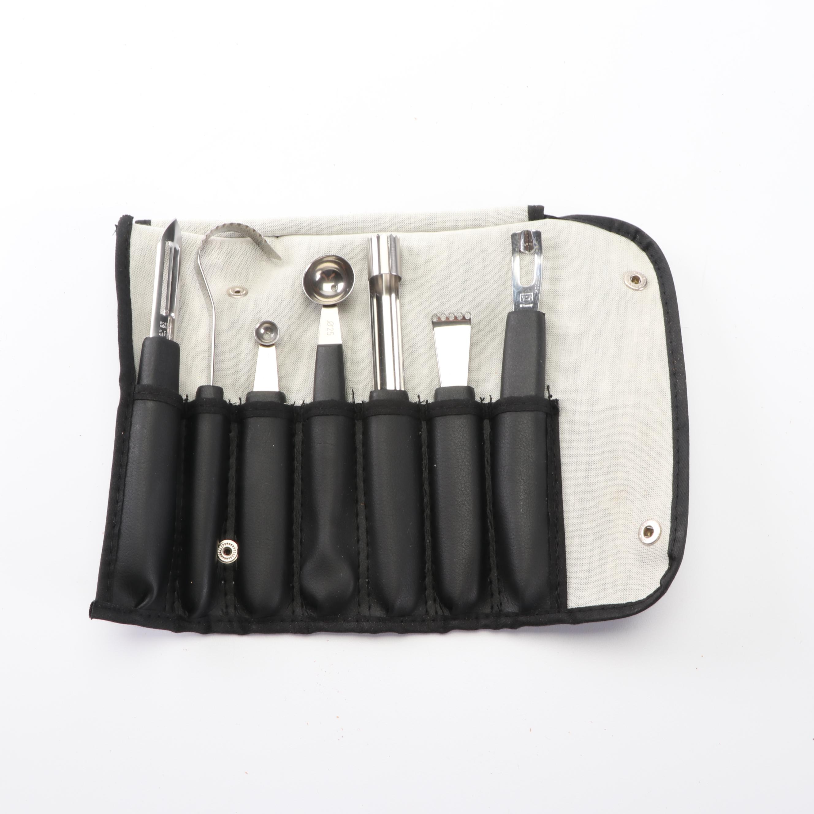 Chain Link Accented Bar Accessories with F. Dick Garnish Set