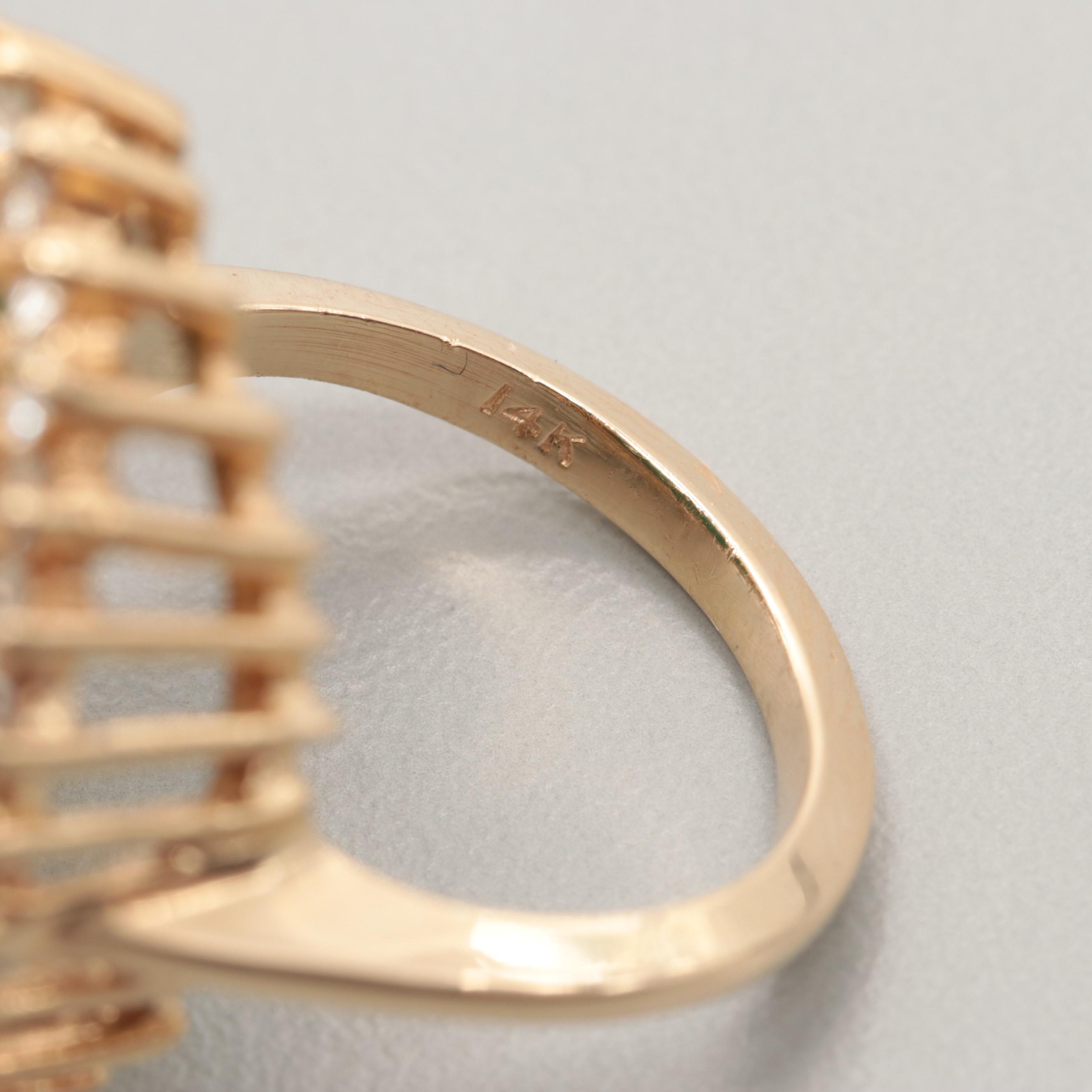 14K Yellow Gold Emerald and 1.68 CTW Diamond Ring