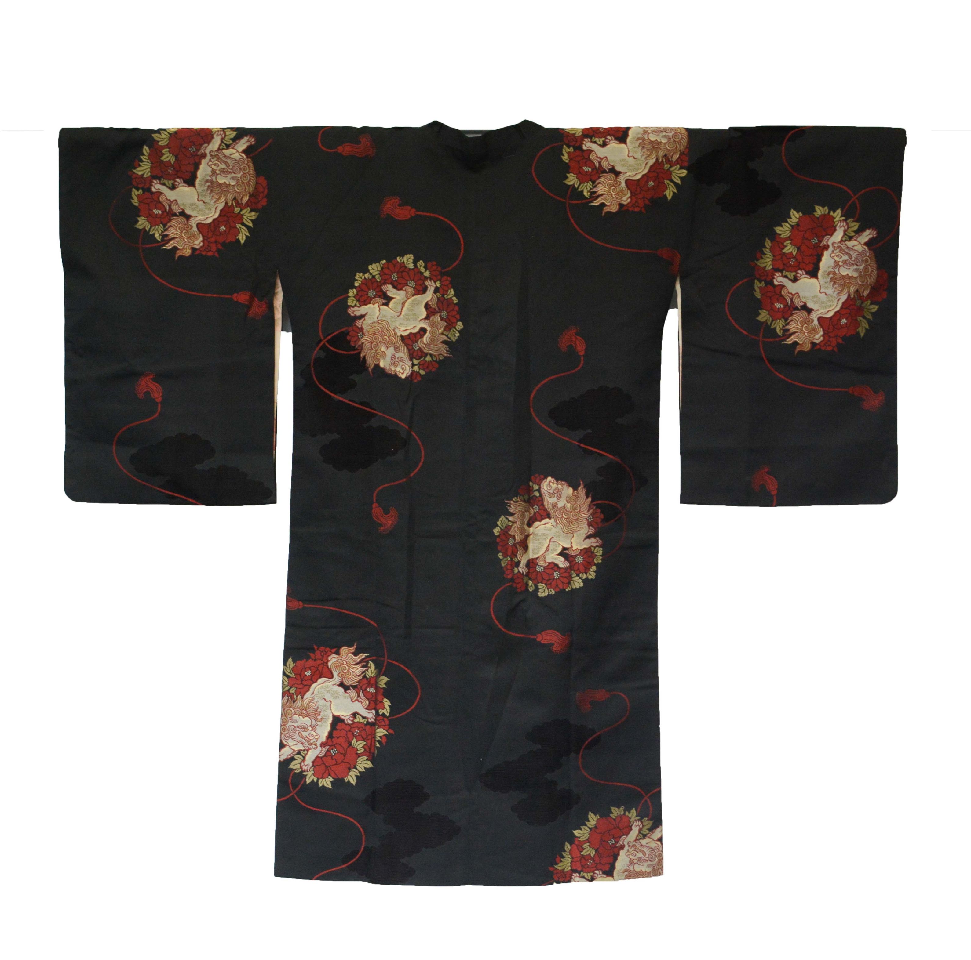 Circa 1915 Antique Handwoven Omeshi Silk Michiyuki Jacket