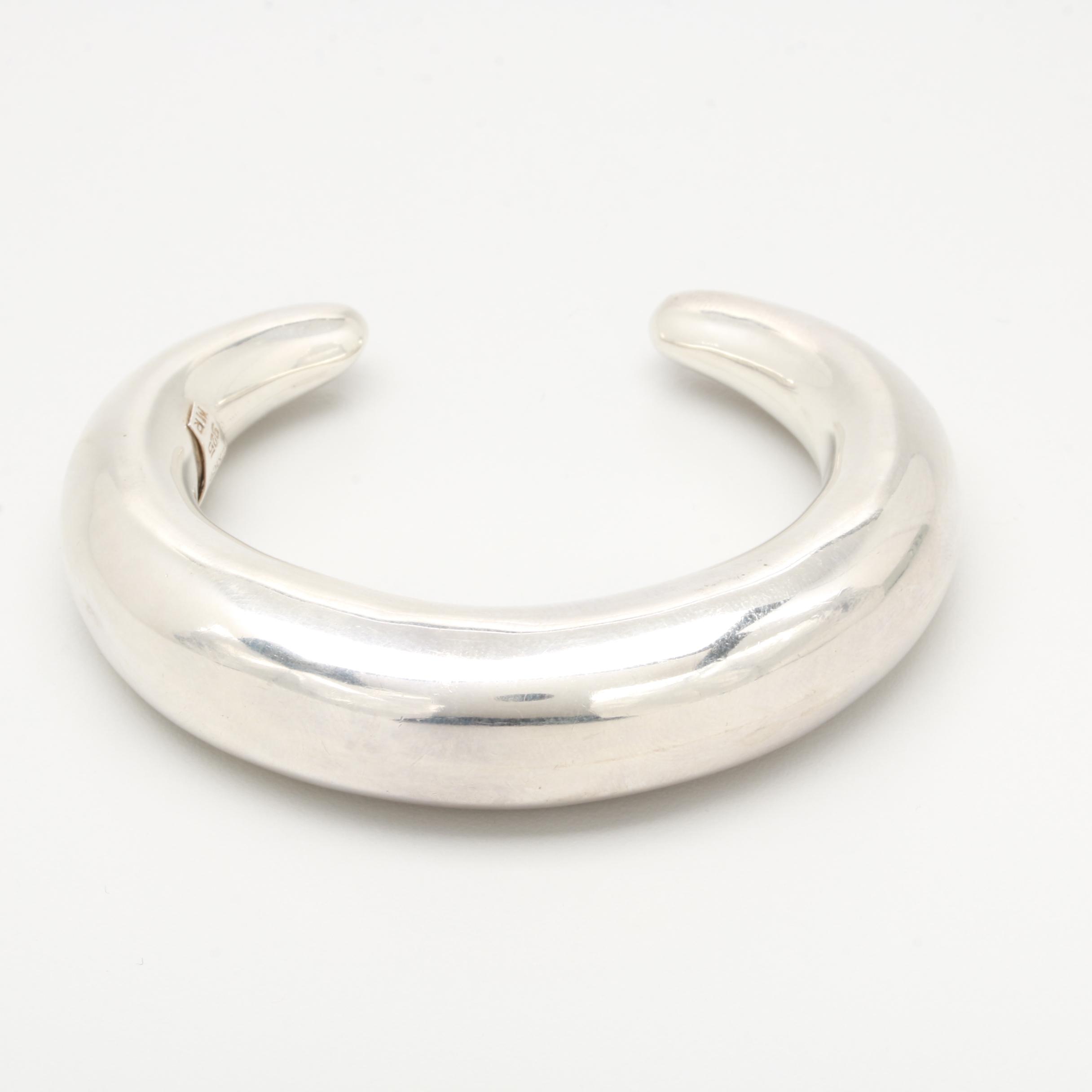 Pair of Mexican Sterling Silver Cuffs